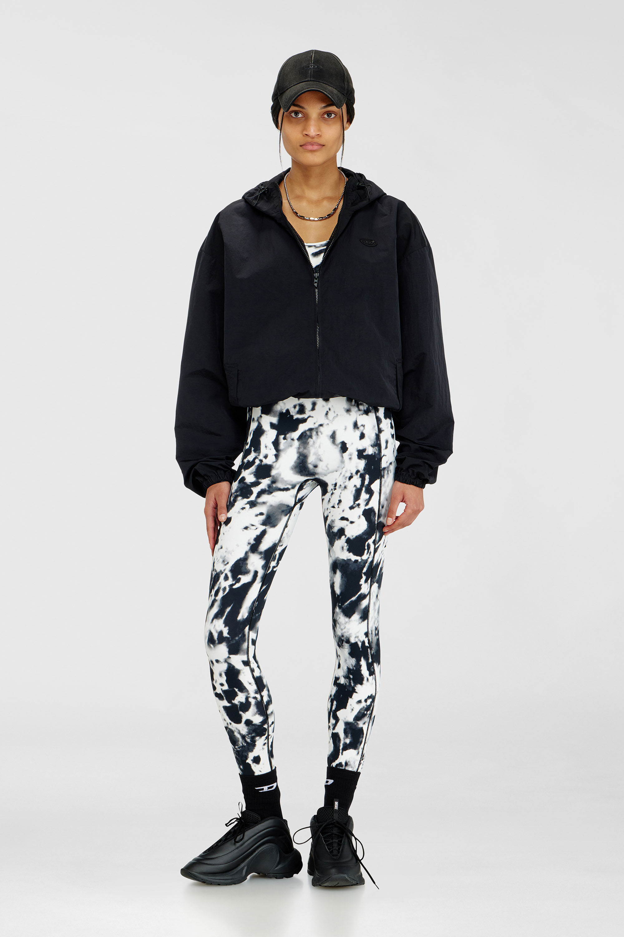 Diesel - ADELINE-D-POP, Damen Leggings aus bedruckter Mikrofaser in Weiss/Schwarz - 5