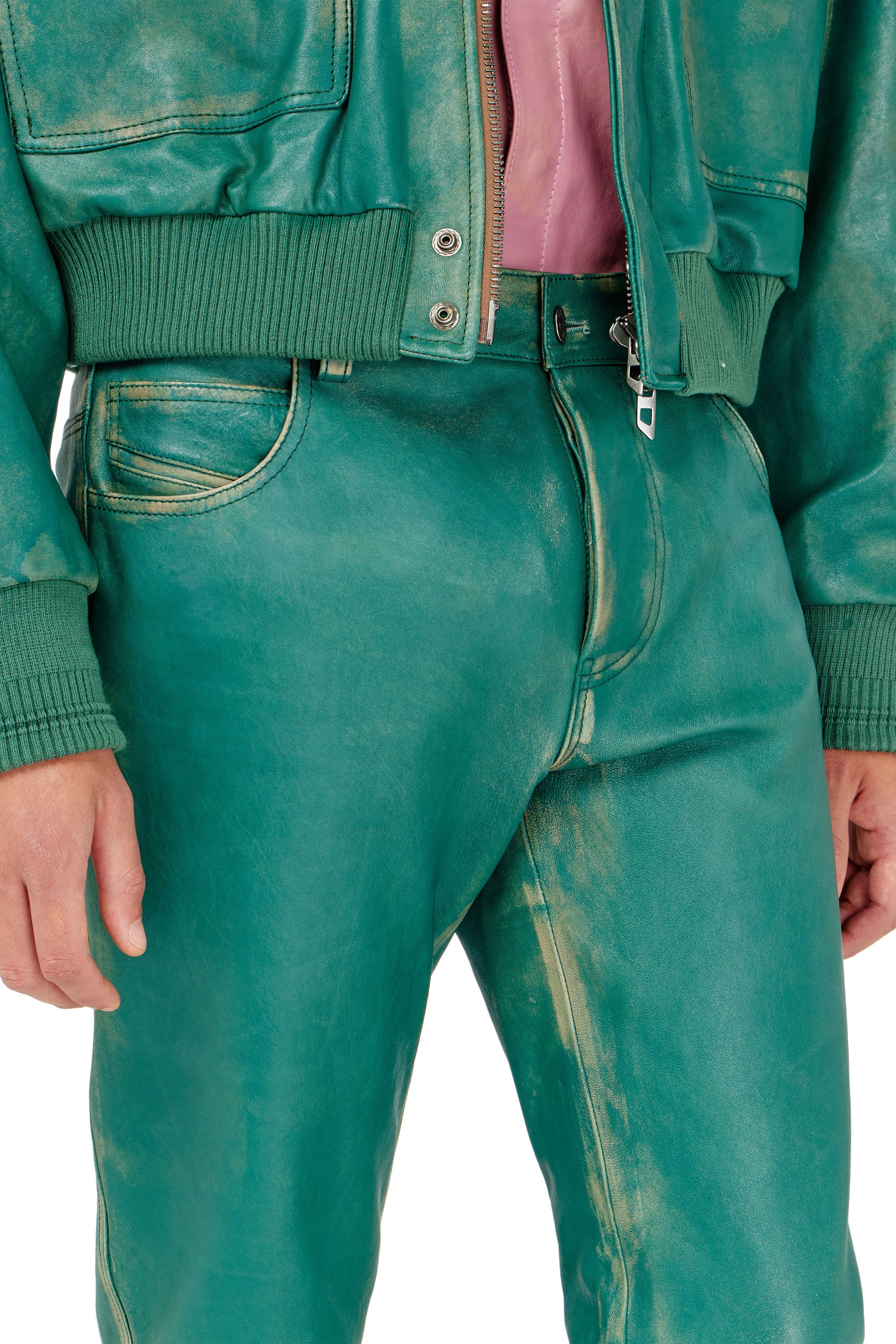 Diesel - P-OCKET, Herren Hose aus behandeltem Leder in null - 4