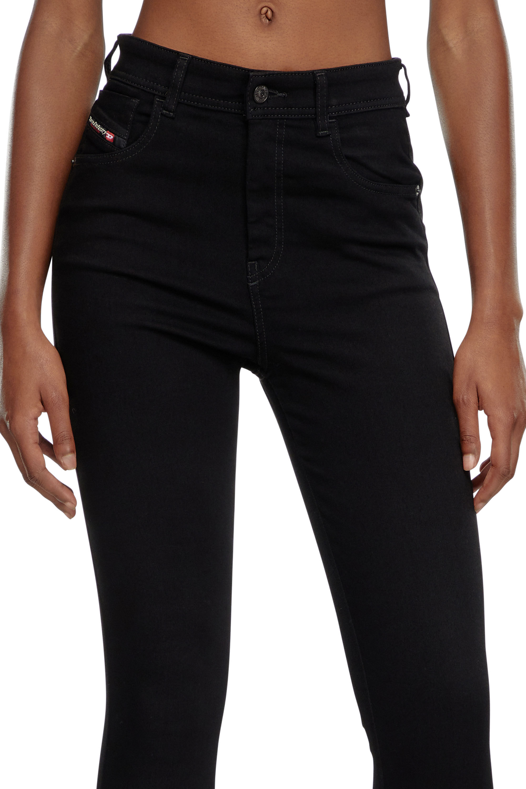 1984 SLANDY HIGH Woman Super Skinny Stretch Jeans Black Dark Grey Diesel