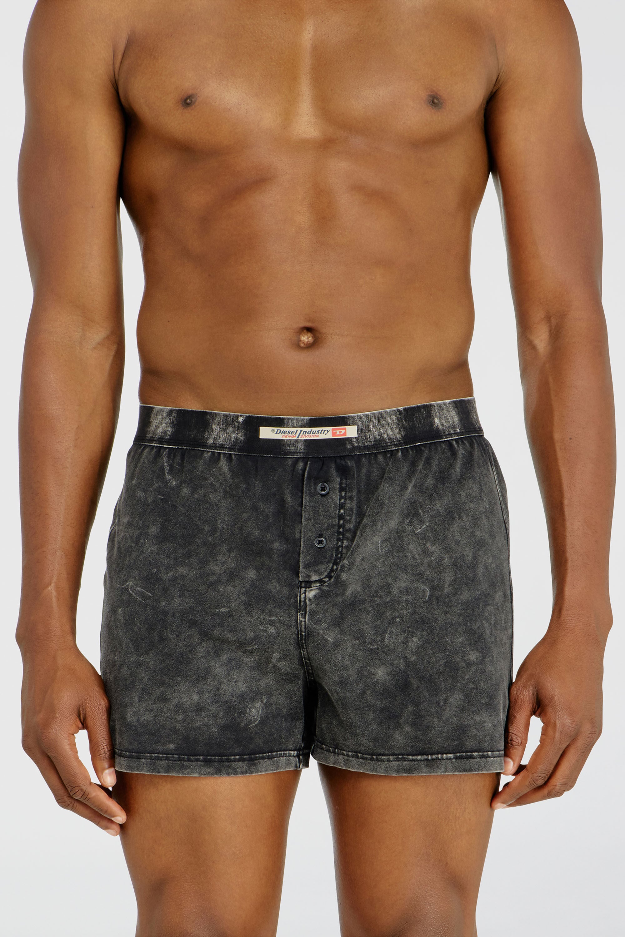 Diesel - STARPER-EL-DNM, Herren Boxers aus Baumwolle mit Denim-Effekt in Dunkelgrau - 3