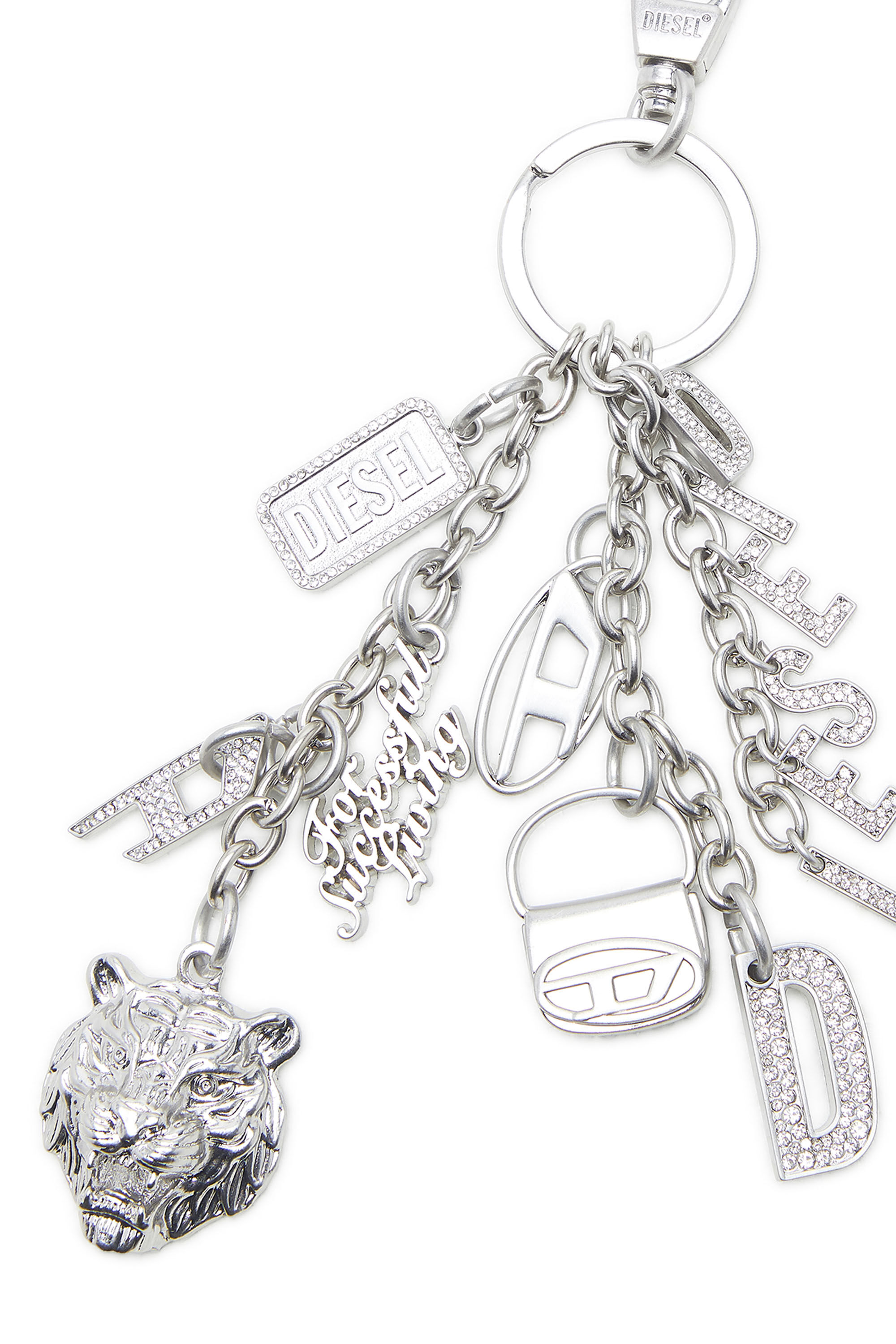 Diesel - HOSHI KEYCHAIN, Unisex Ketten-Schlüsselanhänger mit mehreren Anhängern in Silber - 2