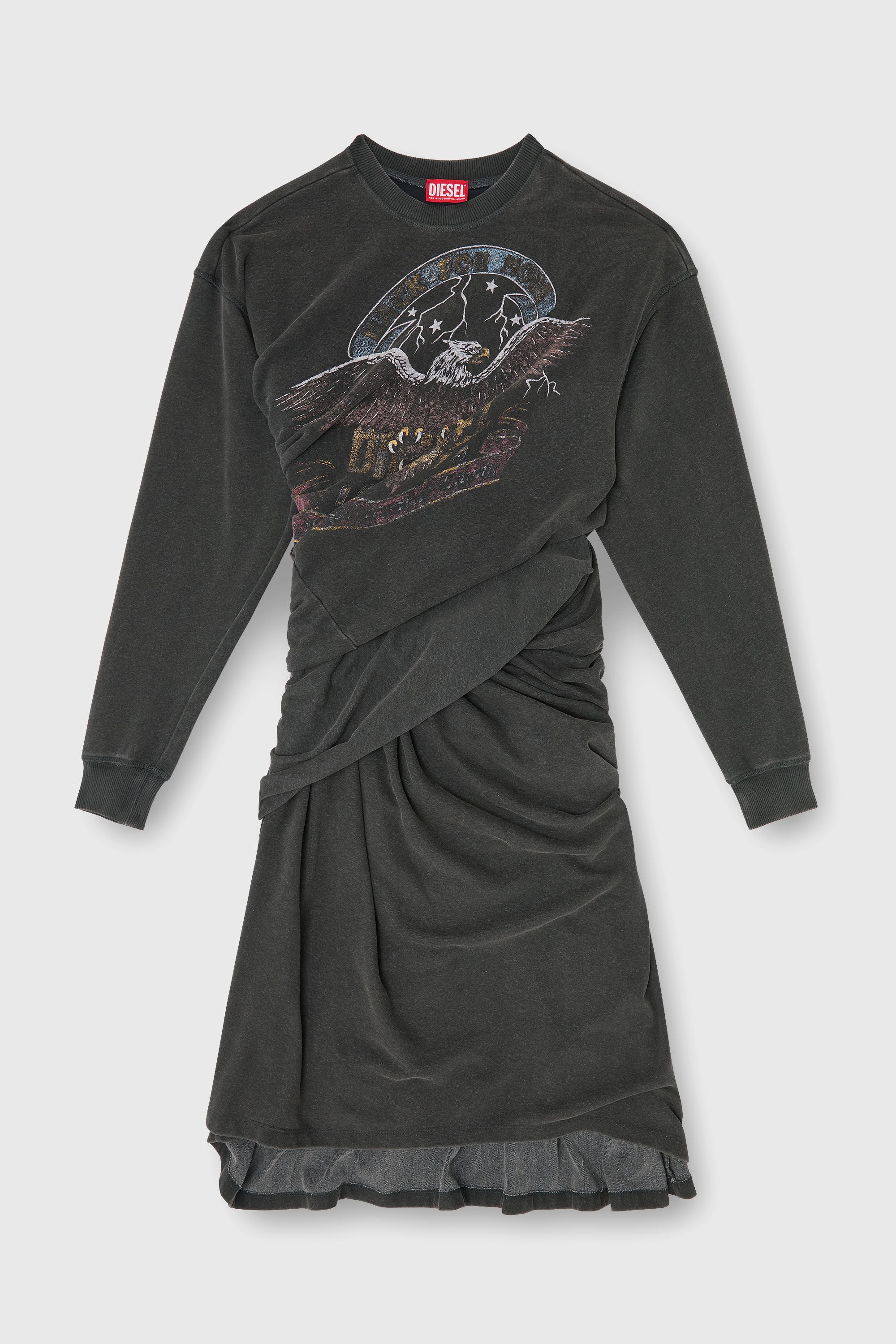 Diesel - D-NENCY, Damen Sweatshirt-Kleid mit Konzertgrafiken in null - 2