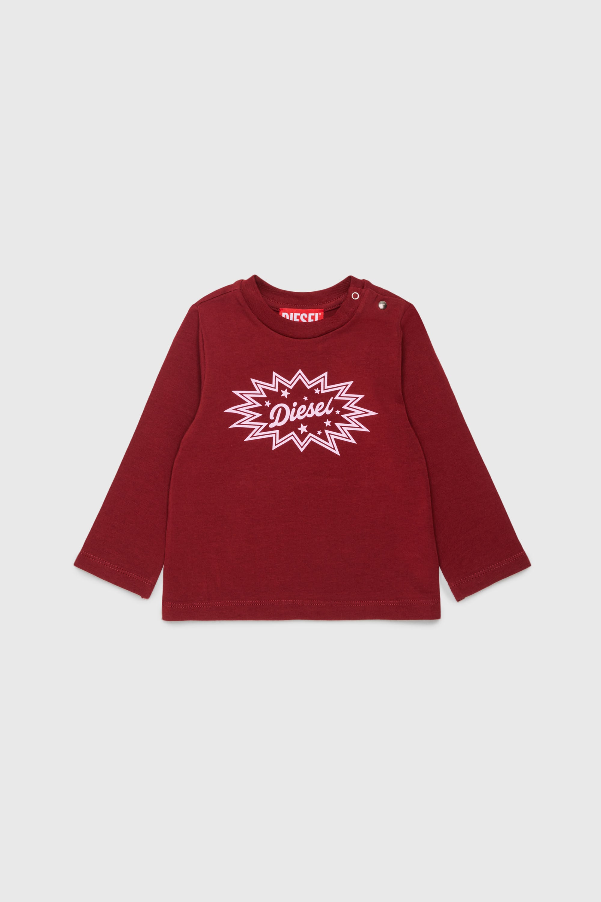 Diesel - TFUMB, Damen Langarm-T-Shirt mit starburst Logo-Print in Rot - 1