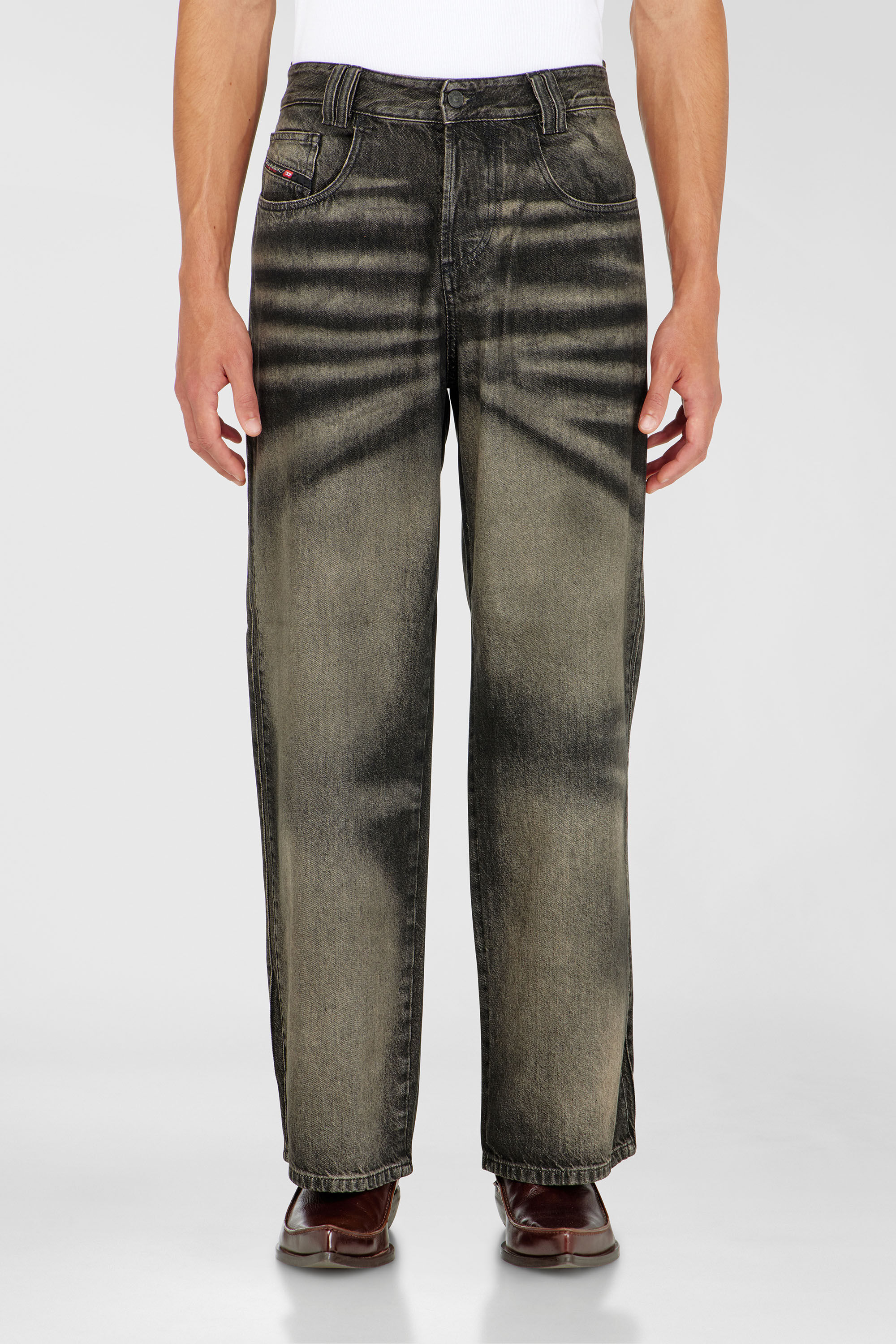 Diesel - Unisex Relaxed Jeans 1982 D-Hakou 09R33, Schwarz/Dunkelgrau - 4
