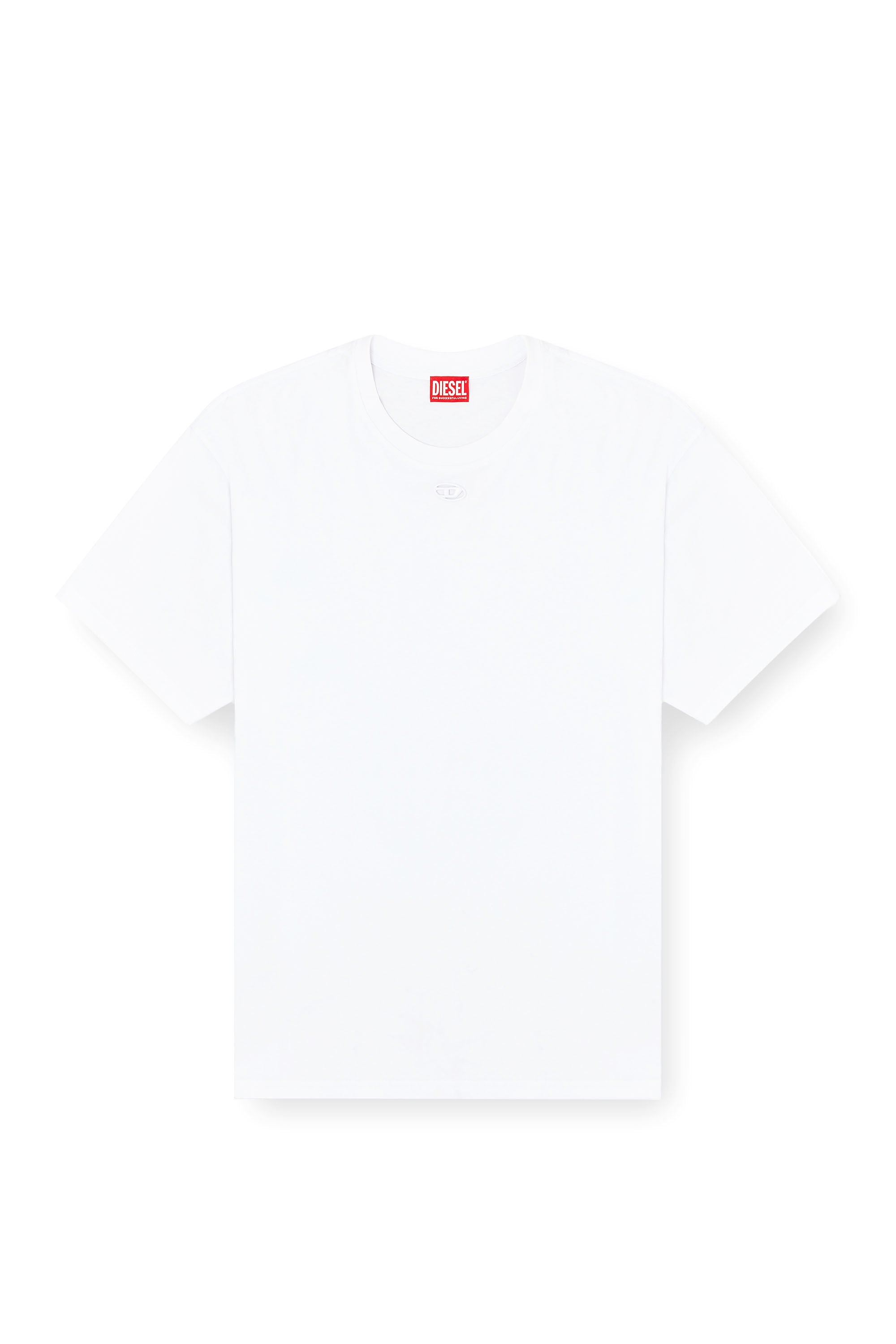 Diesel - T-BOXT-DCO, Herren Locker geschnittenes Baumwoll-T-Shirt mit Oval D Stickerei in Wei&szlig; - 2