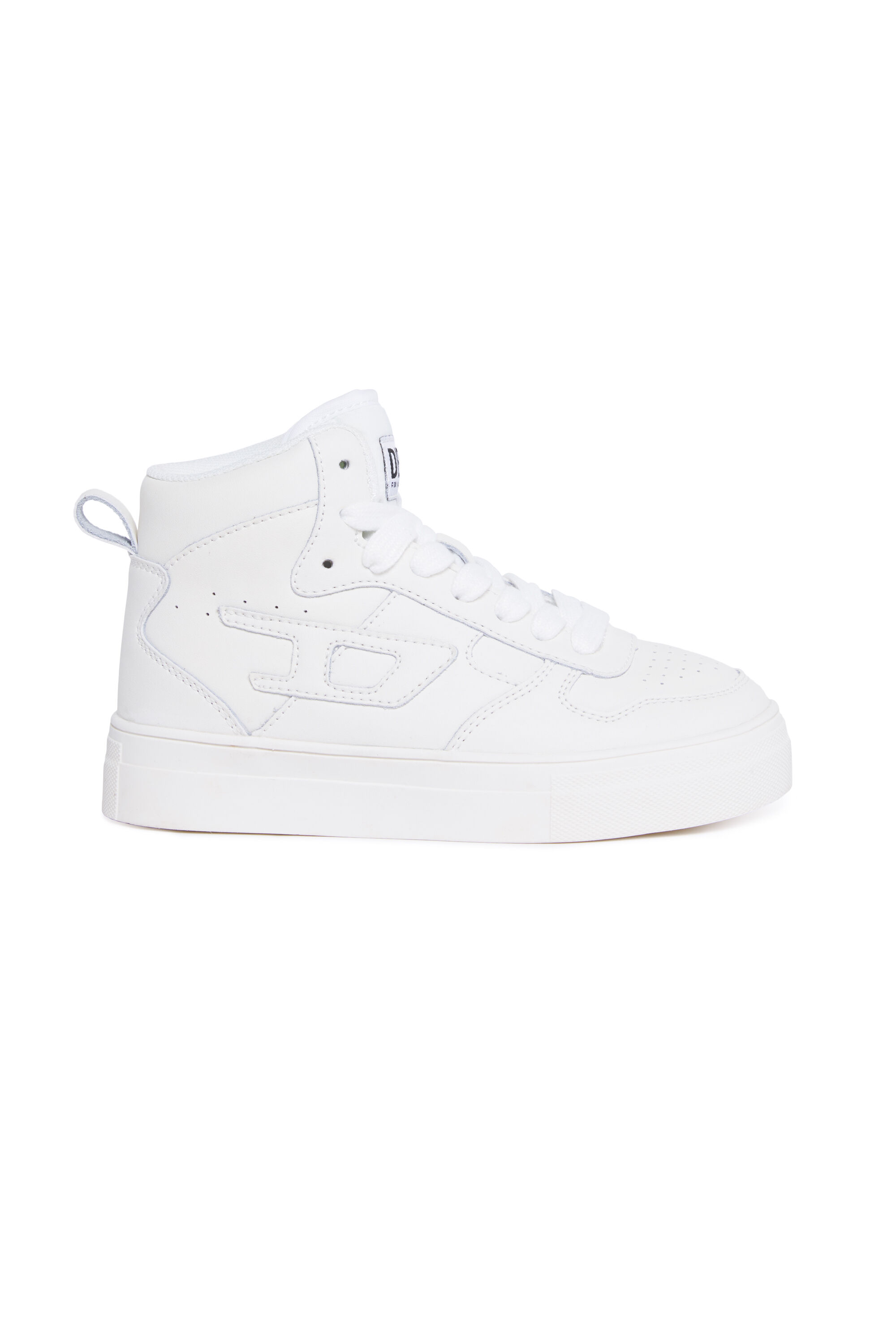 Diesel - S-UKIYO MID 2.0., Unisex High-Top-Sneakers aus perforiertem Leder in Weiß - 1