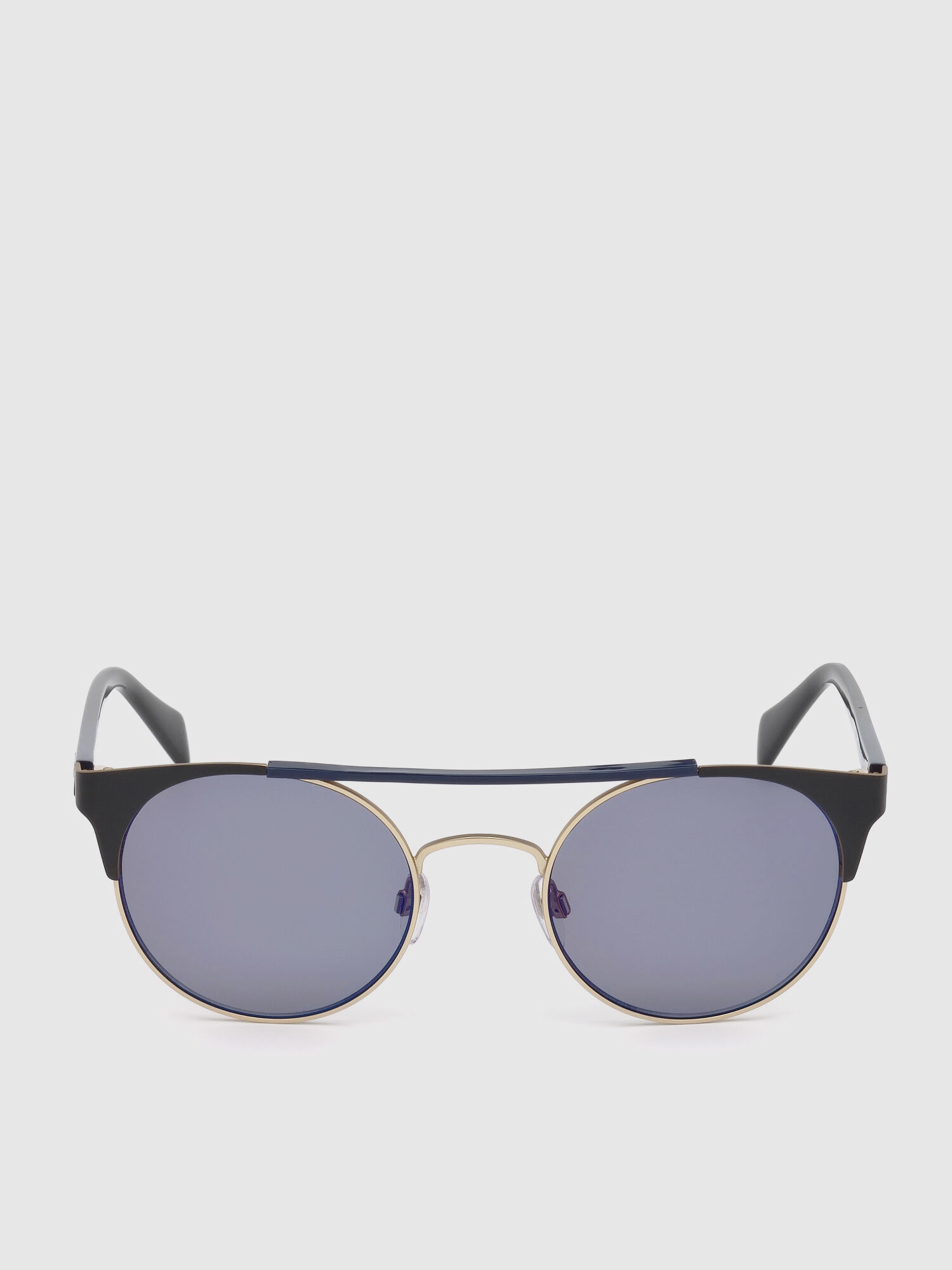 Diesel - DL0218, Unisex Panto-Sonnenbrille aus Metall in Schwarz/Blau - 1