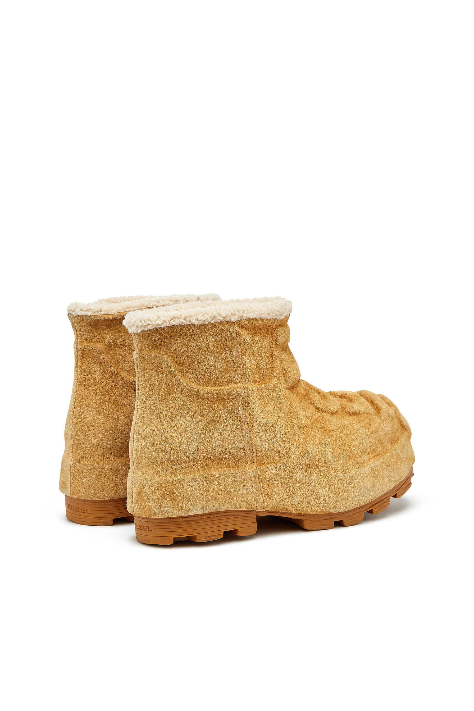 Diesel - D-HAMMER CH MD, Unisex D-Hammer-Stiefeletten aus Veloursleder mit Logo-Prägung in Hellbraun - 3