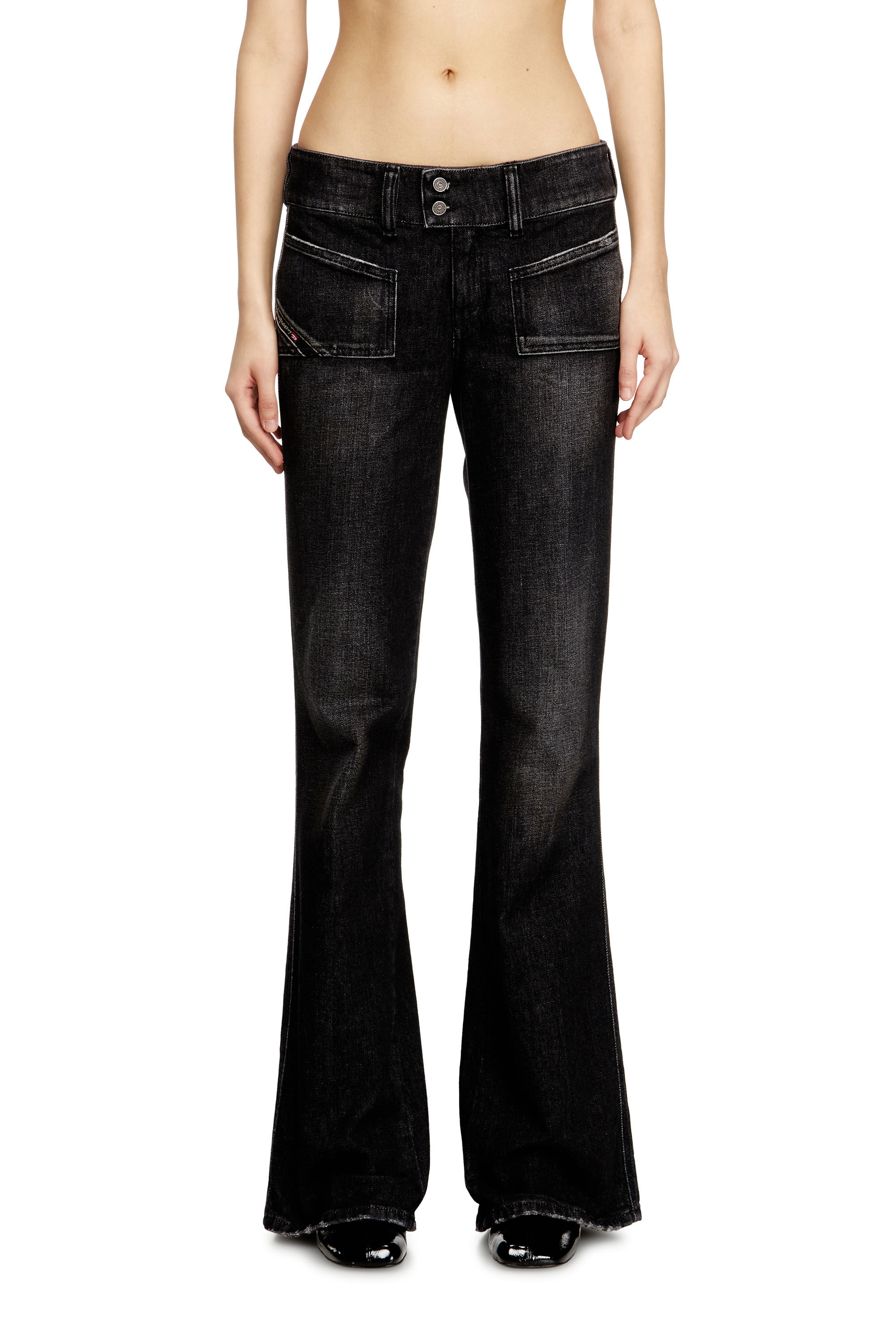 Diesel - Damen Bootcut Jeans D-Hush 09N50, Schwarz/Dunkelgrau - 3