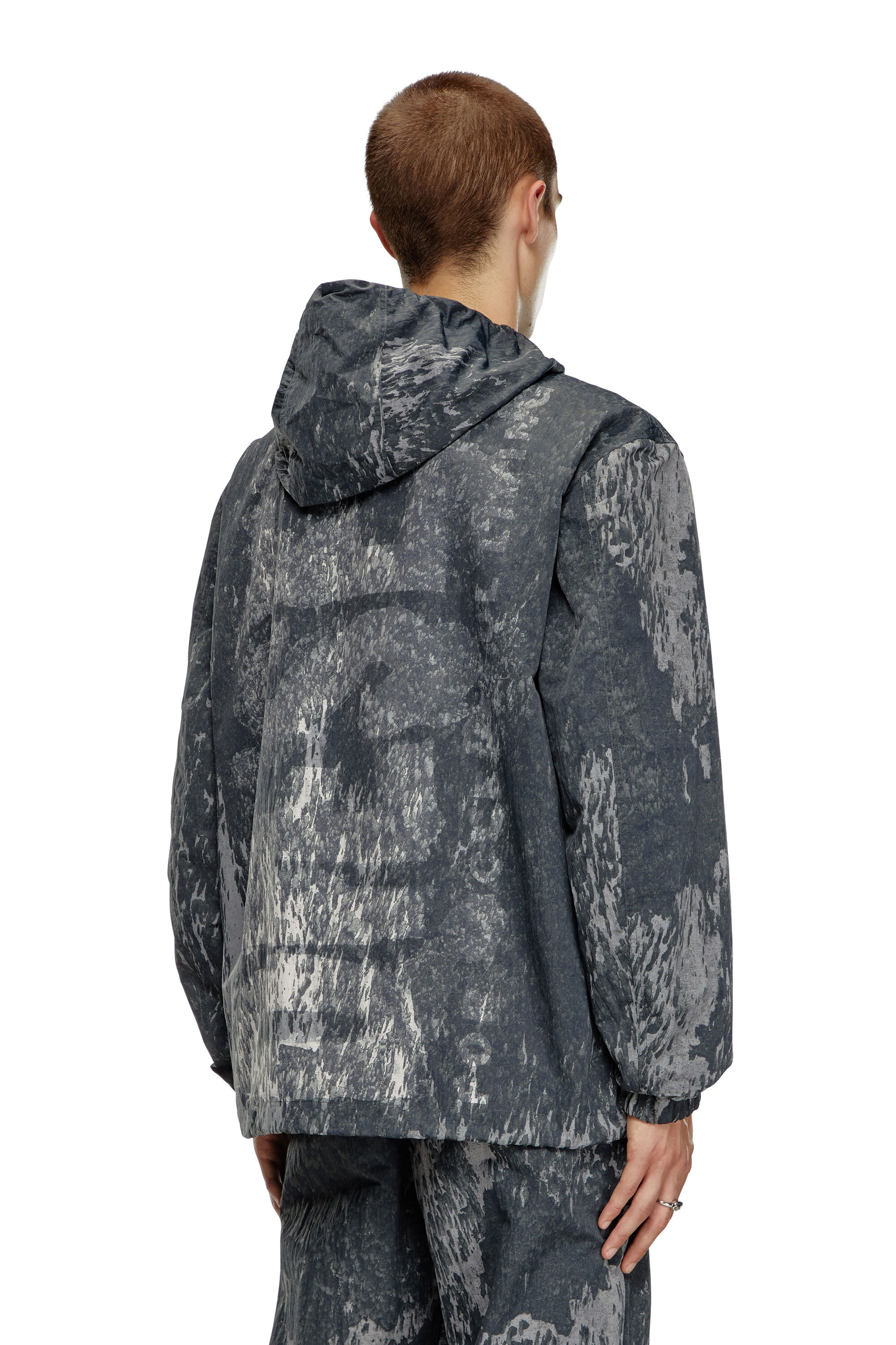 Diesel - J-BRICK, Herren Windjacke mit Kapuze und Rain-Camo-Print in Schwarz - 4