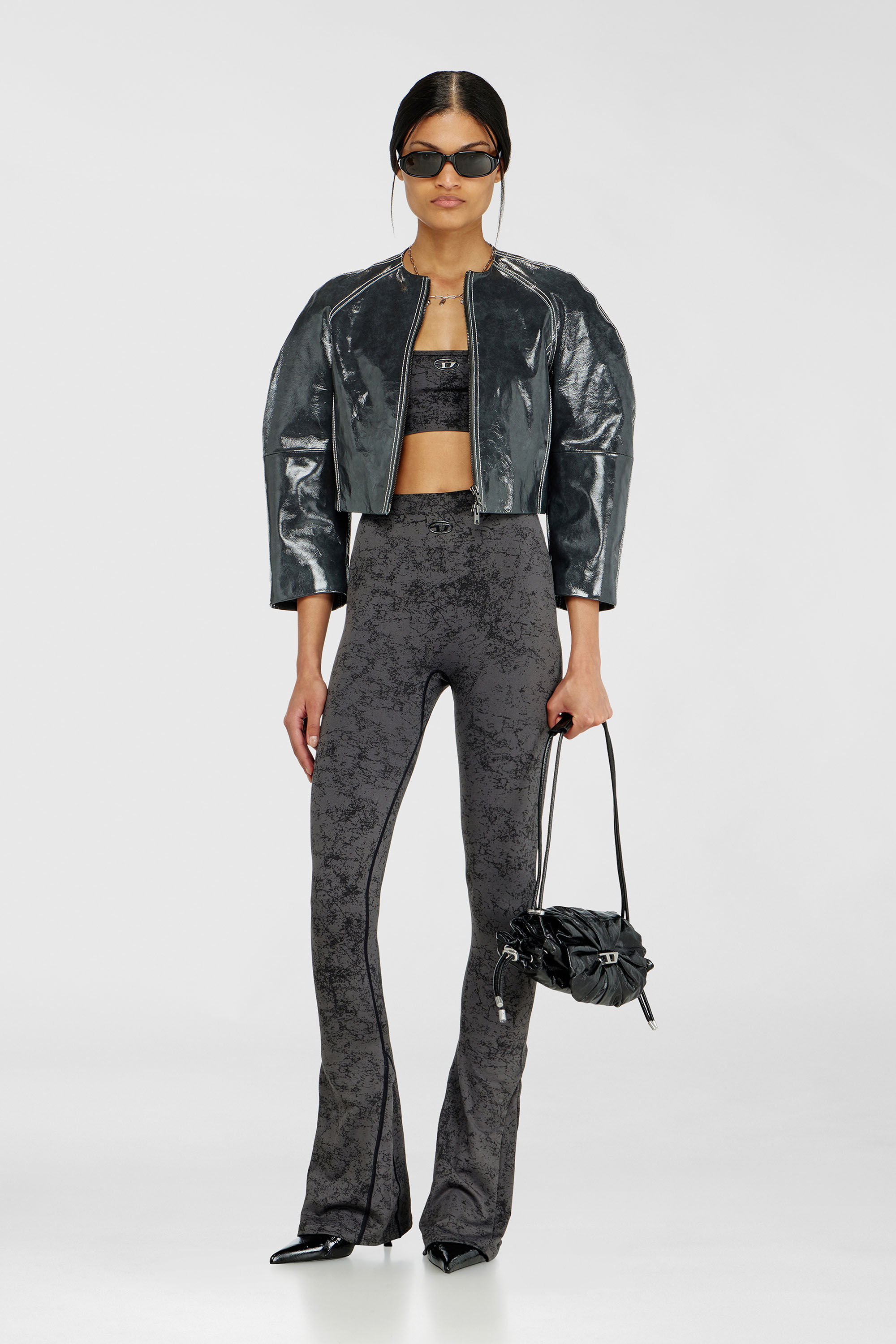 Diesel - HELLA-UTLT, Damen Sport-BH mit Utility-Print in Dunkelgrau - 6
