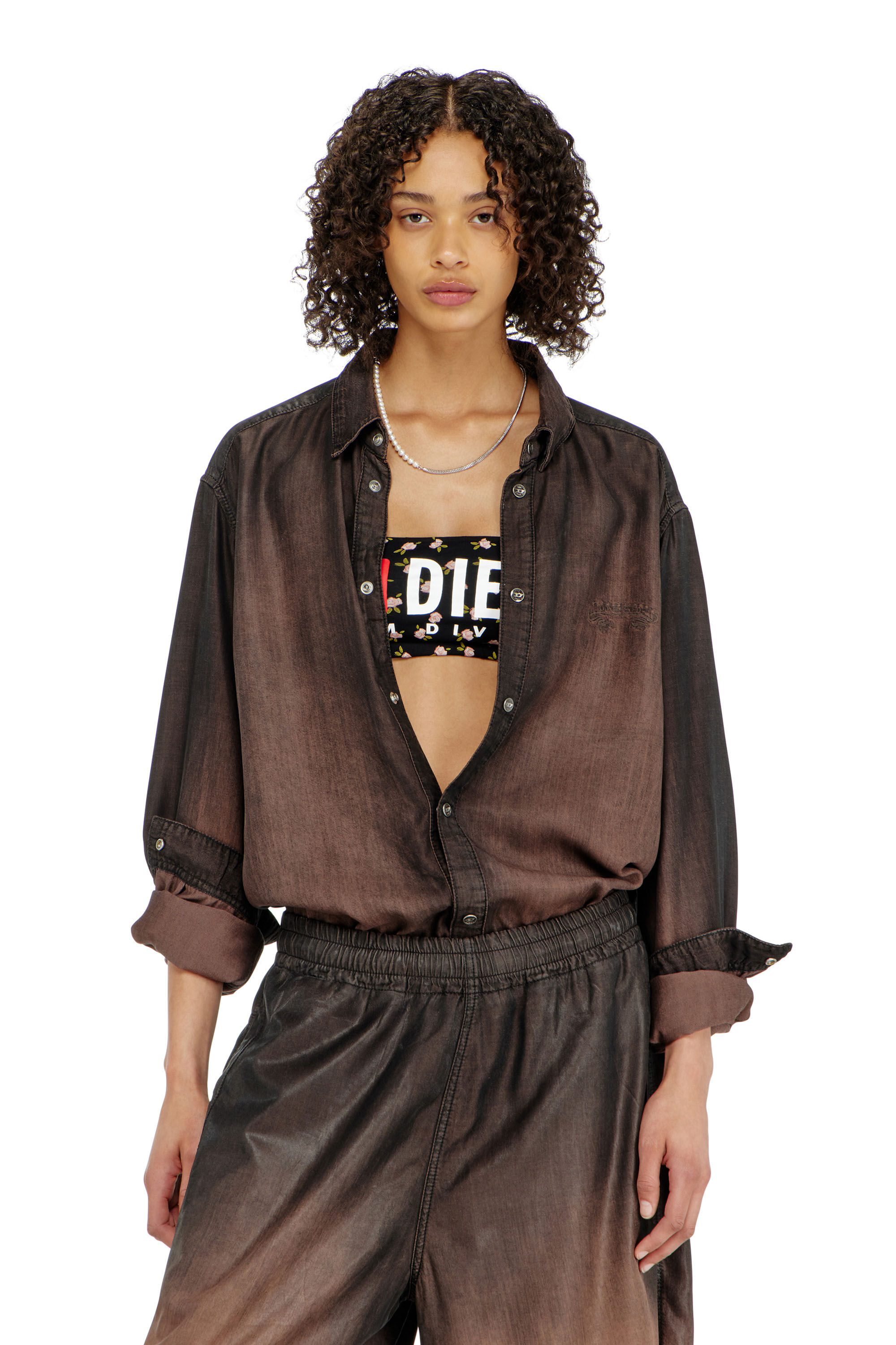 Diesel - MELANIE-C-D-CORE, Damen Bandeau-BH aus Baumwolle mit all-over Blumenprint in null - 5