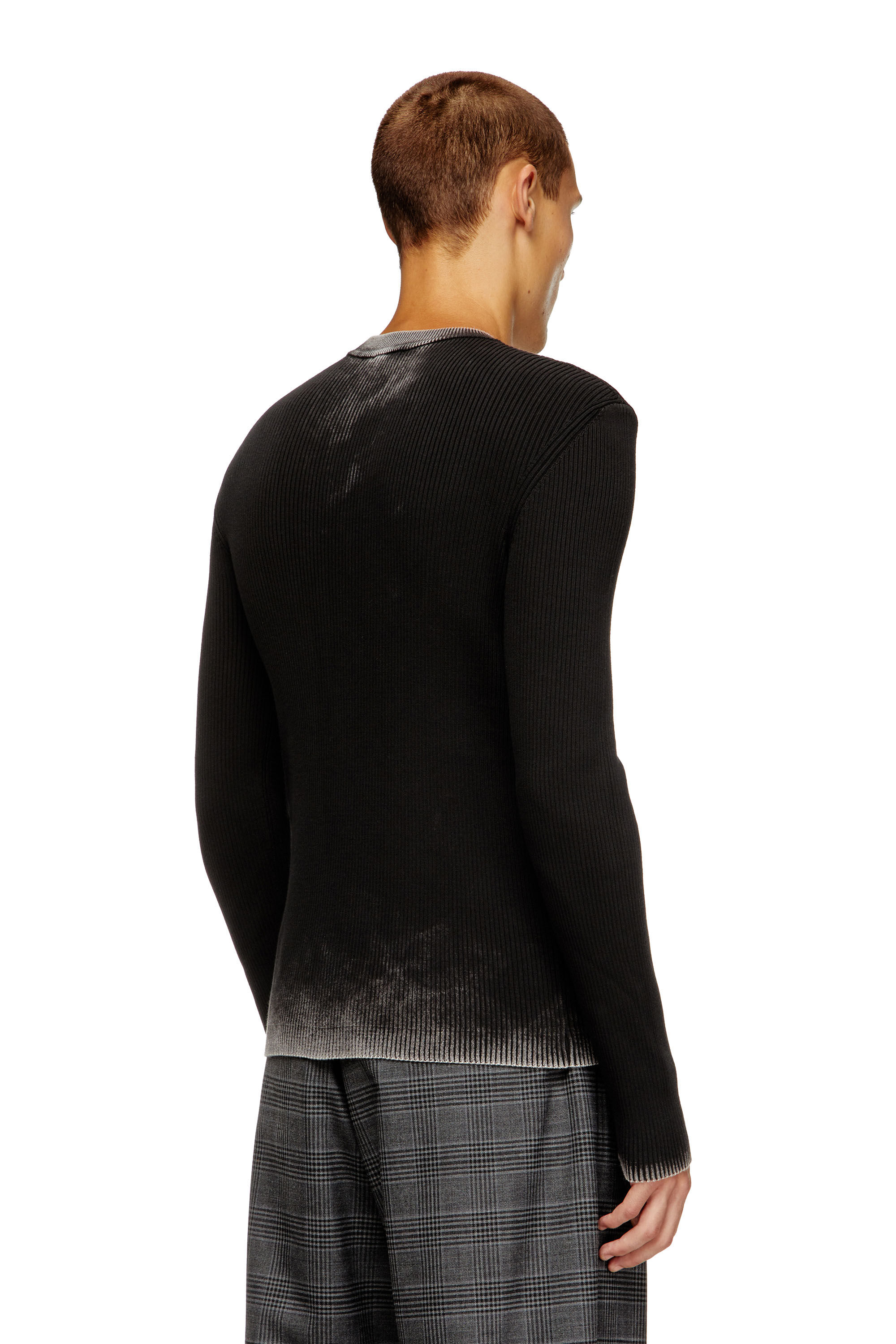 Diesel - K-DARIN-A, Herren Cut-out-Pullover mit Oval D in Schwarz - 4