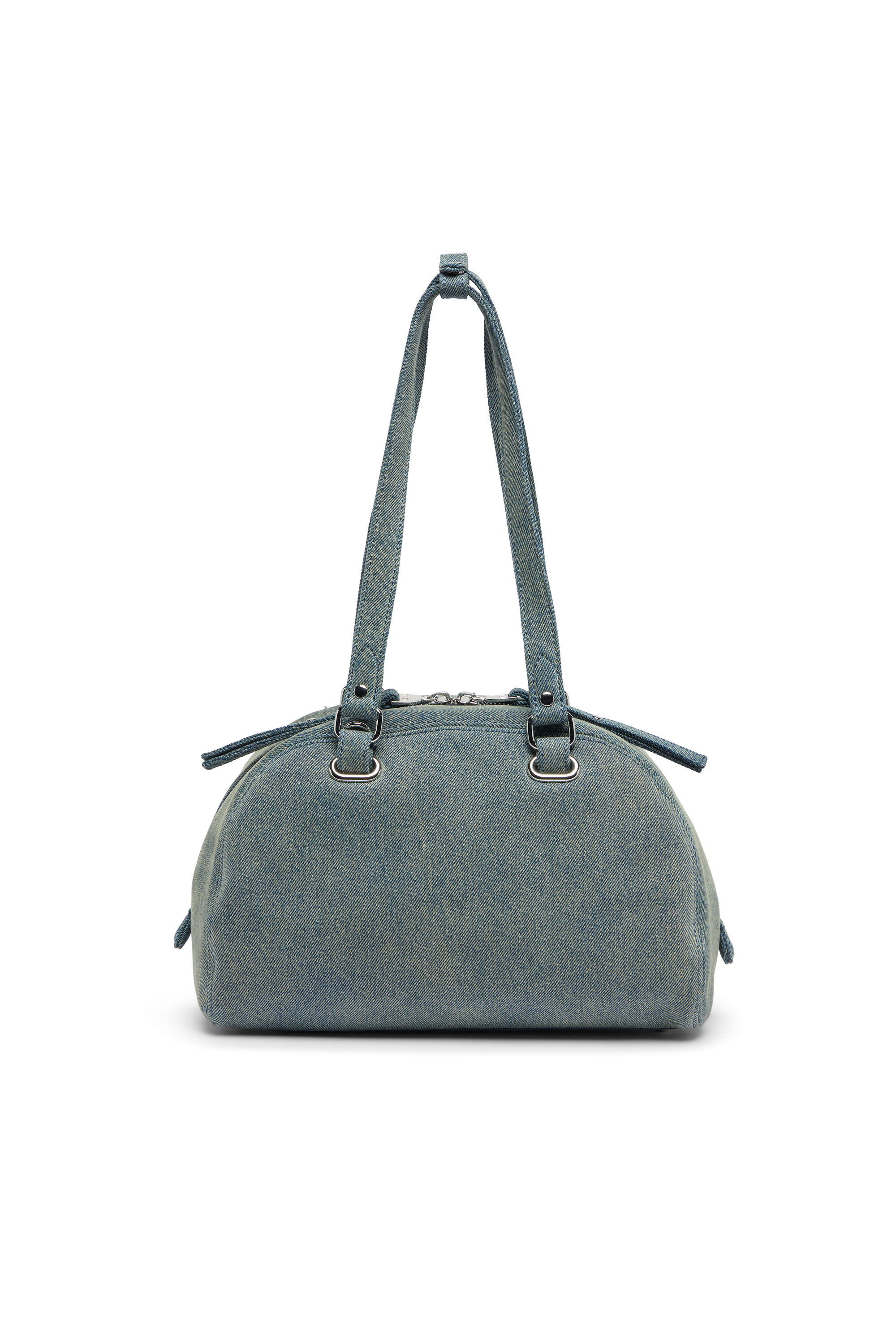 Diesel - 1DR DOME SOFT SHOULDER, Unisex 1DR Dome-Schultertasche aus Denim mit Oval D Logo in Hellblau - 3