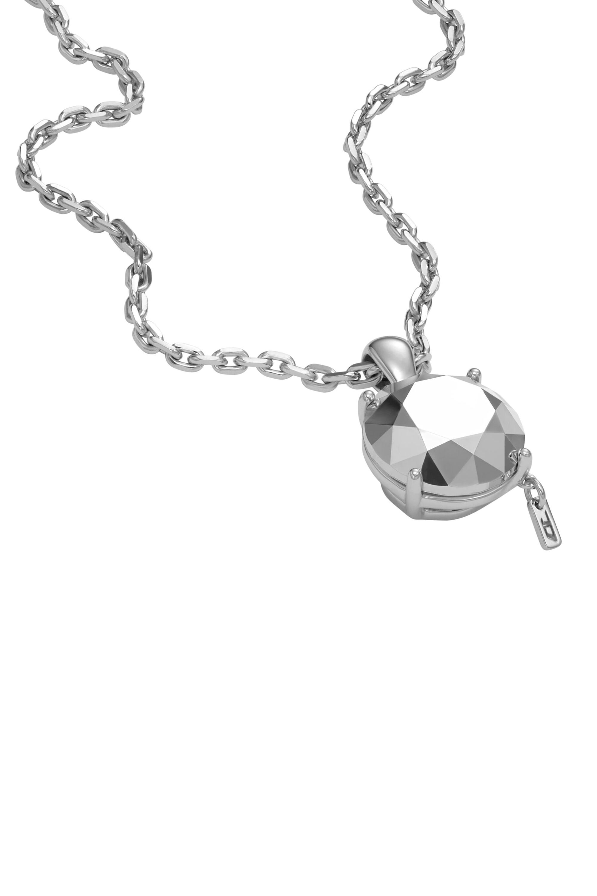 Diesel - DL1355040 STERLING SILVER JEWEL, Unisex Halskette aus Sterlingsilber mit Diamantschliff in Silber - 1