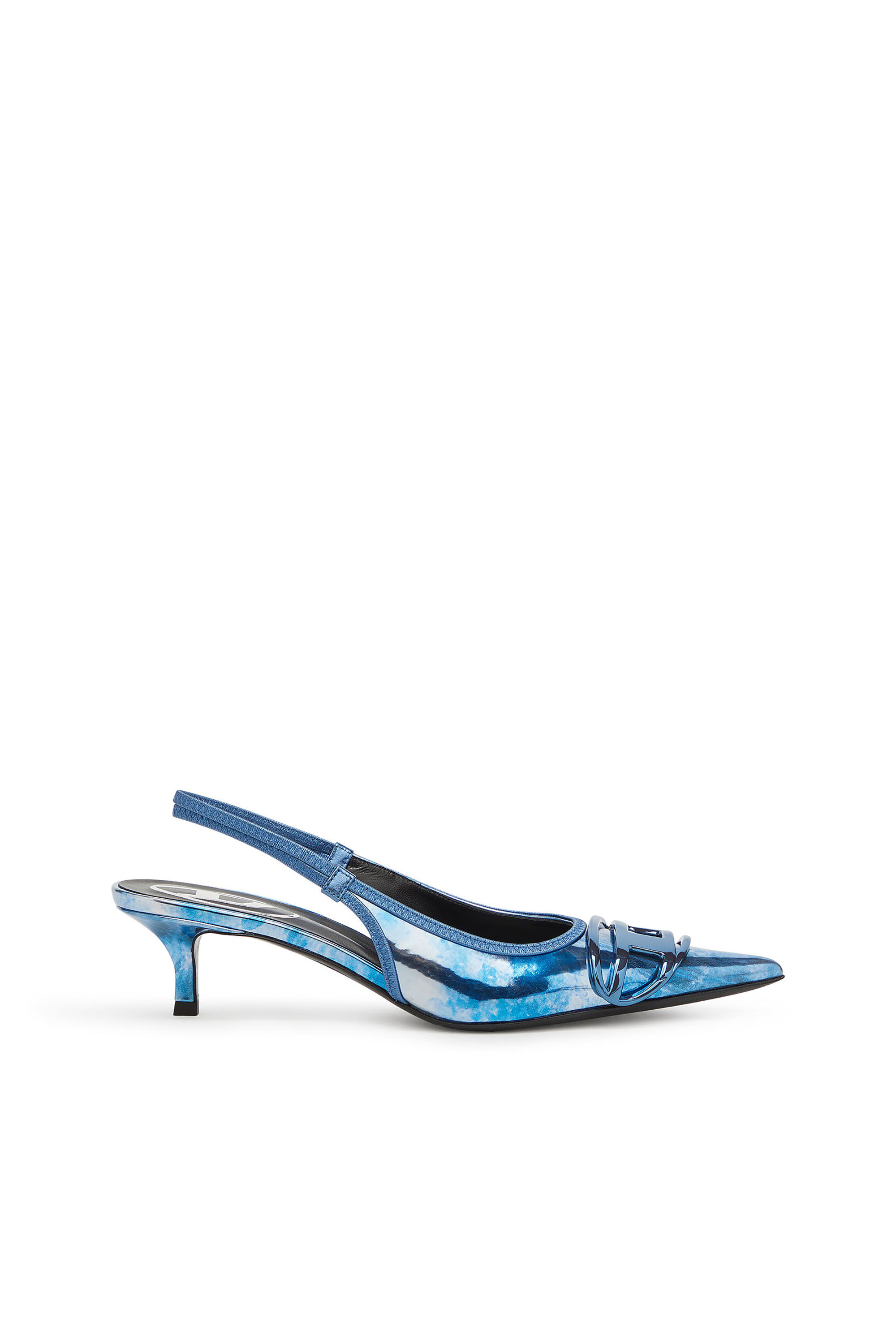 Diesel - D-VENUS SB 40, Damen Zweifarbige Metallic-Slingback-Pumps in Blau - 1