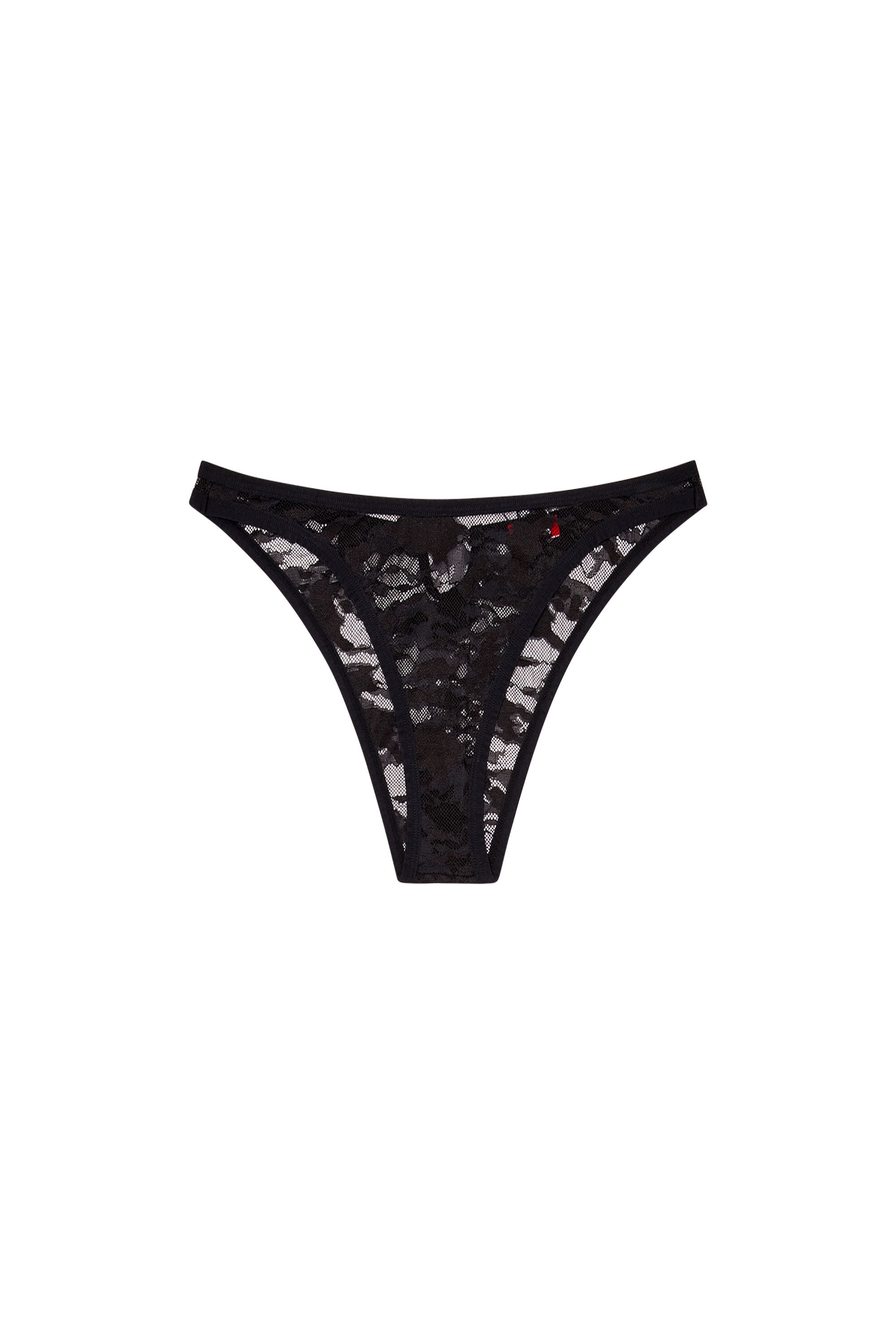 Diesel - UFPN-D-OVAL-PUNCHY-BRIEF, Damen Camouflage-Spitzen-Briefs mit Oval D-Plakette in Schwarz - 2