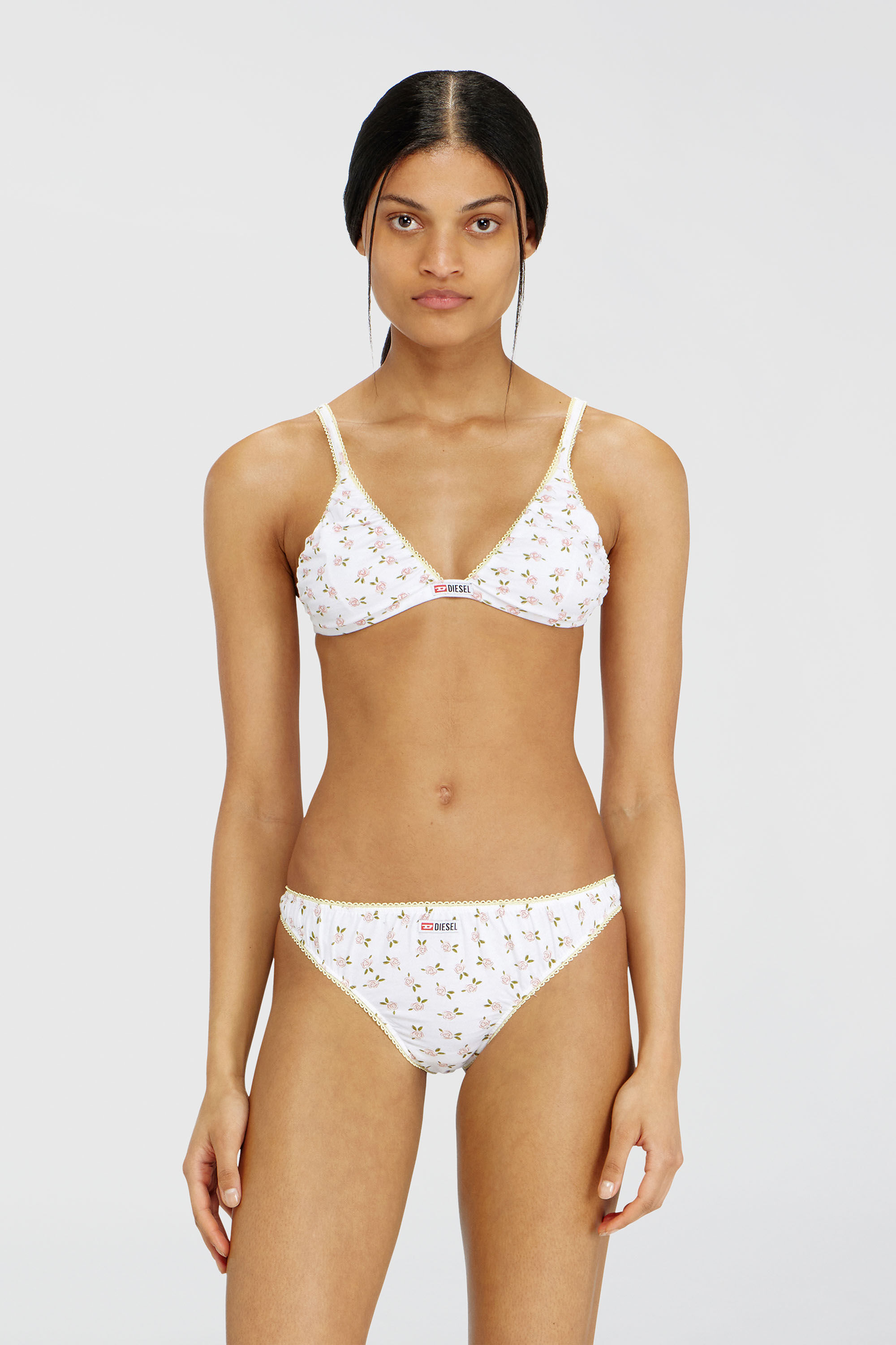Diesel - JANA-D-CORE, Damen Triangel-BH aus Baumwolle mit all-over Blumenprint in Wei&szlig; - 3