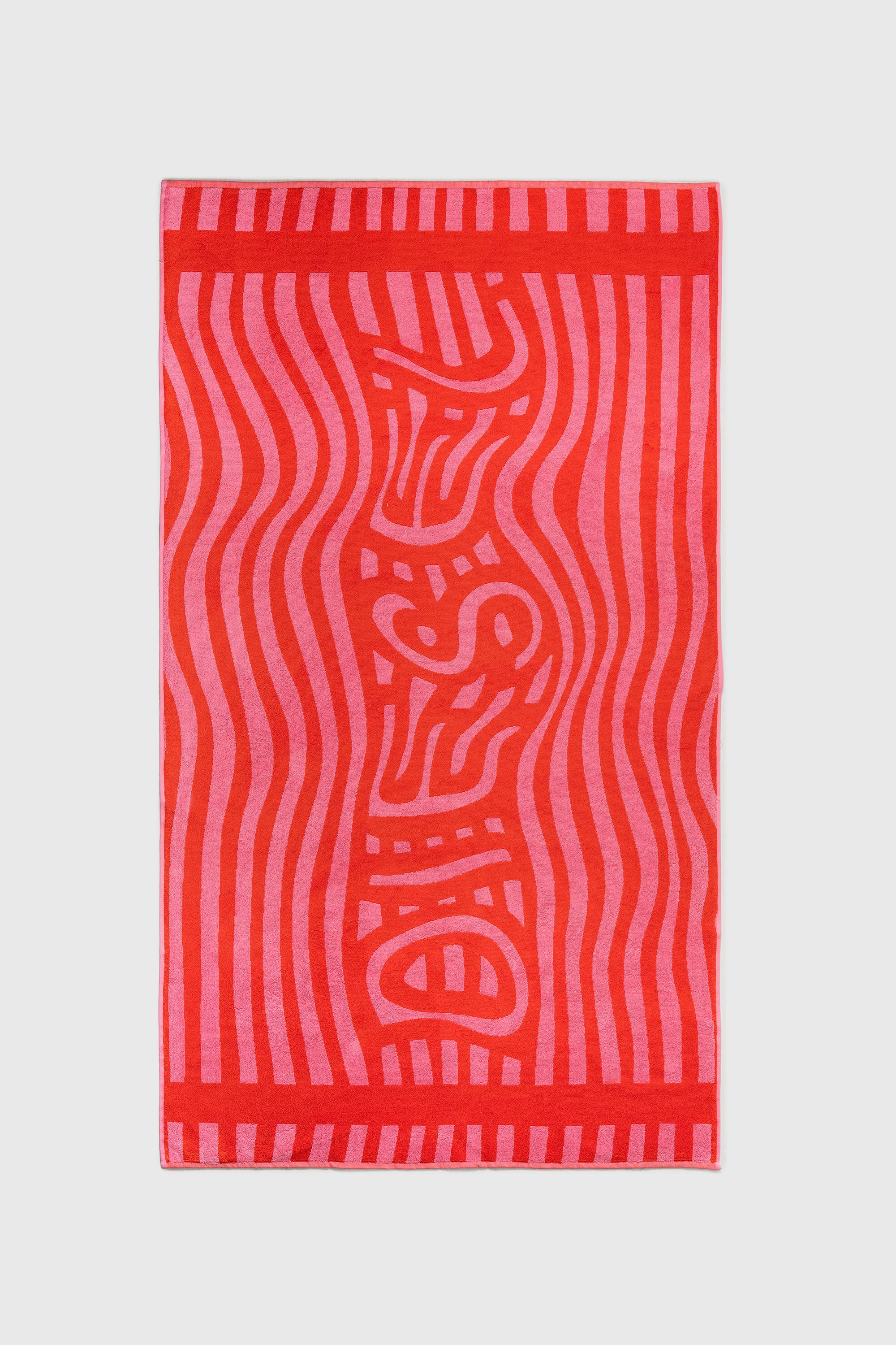 Diesel - 1018163  STRIPES PINK/RED TOWEL, Unisex's Terry towel 100x180 cm in Red - 1