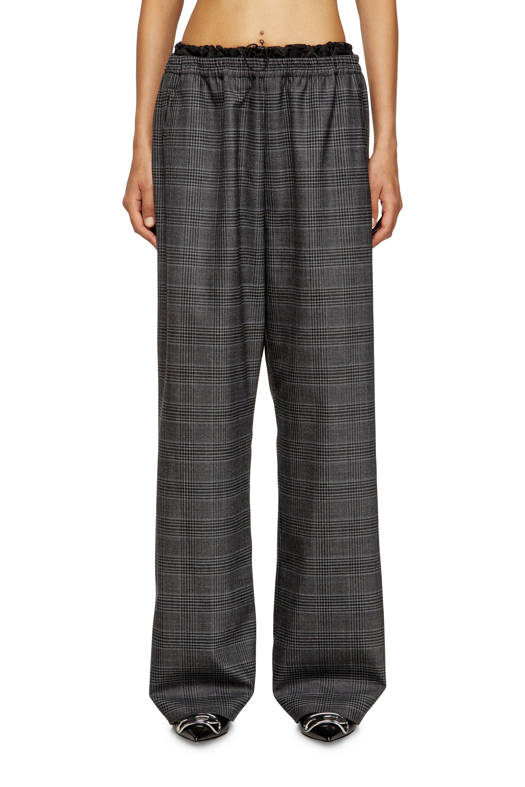 Diesel - P-YRITE, Damen Wollhose mit Leistentaschen in Schwarz - 3
