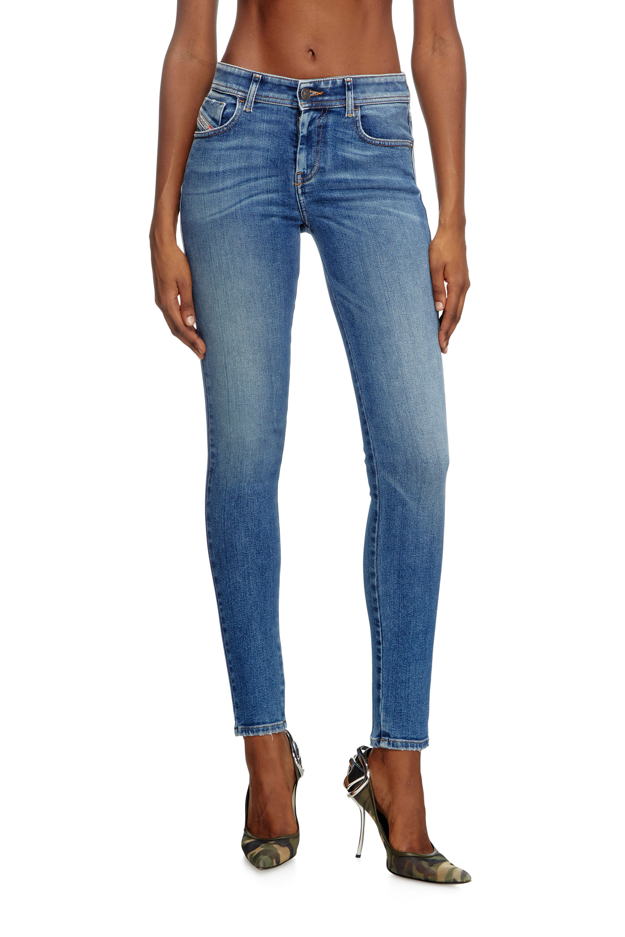 Diesel - Damen Skinny Jeans 2017 Slandy 007Y8, Mittelblau - 3