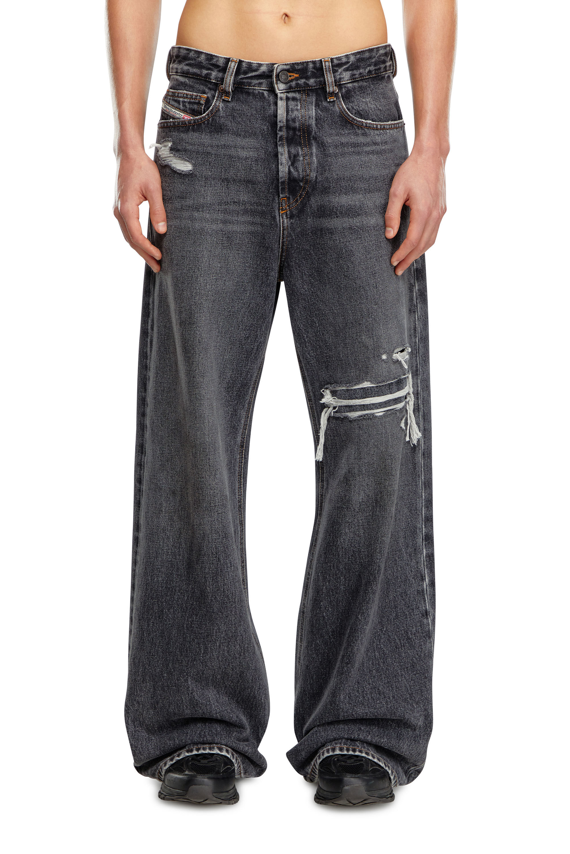 1996 D-Sire Frau: Gerade Baggy-Jeans Schwarz/Dunkelgrau | Diesel