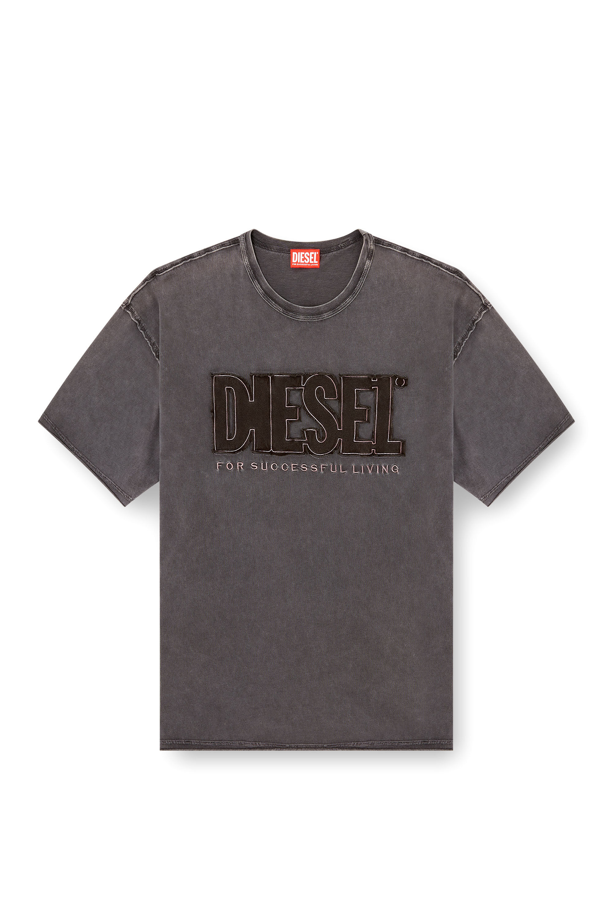 Diesel - T-RAWBOXT, Herren T-Shirt mit appliziertem Logo und rohem Rand in null - 2