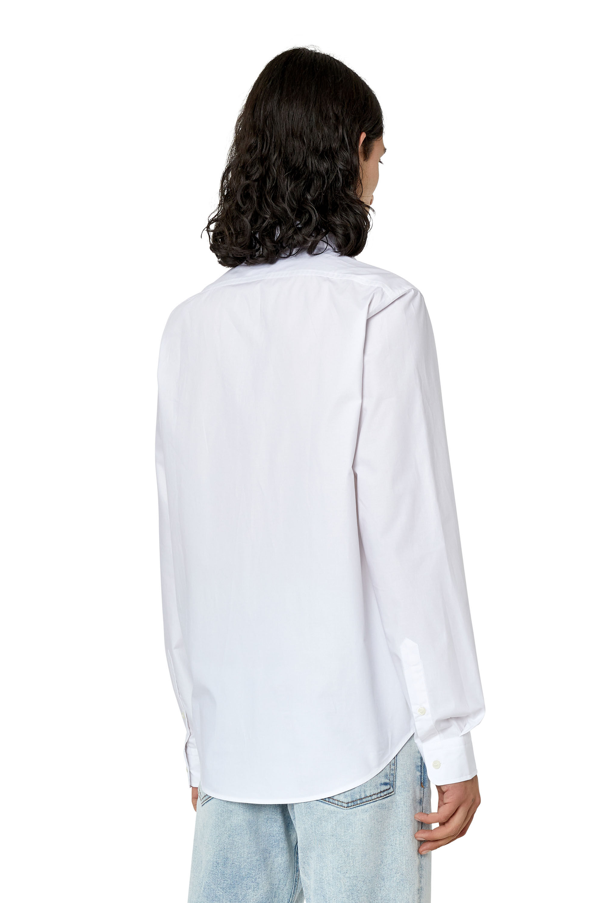 Diesel - S-BEN-CL-A, Herren Shirt aus Baumwolle mit farbgleicher Logo-Stickerei in Weiß - 4