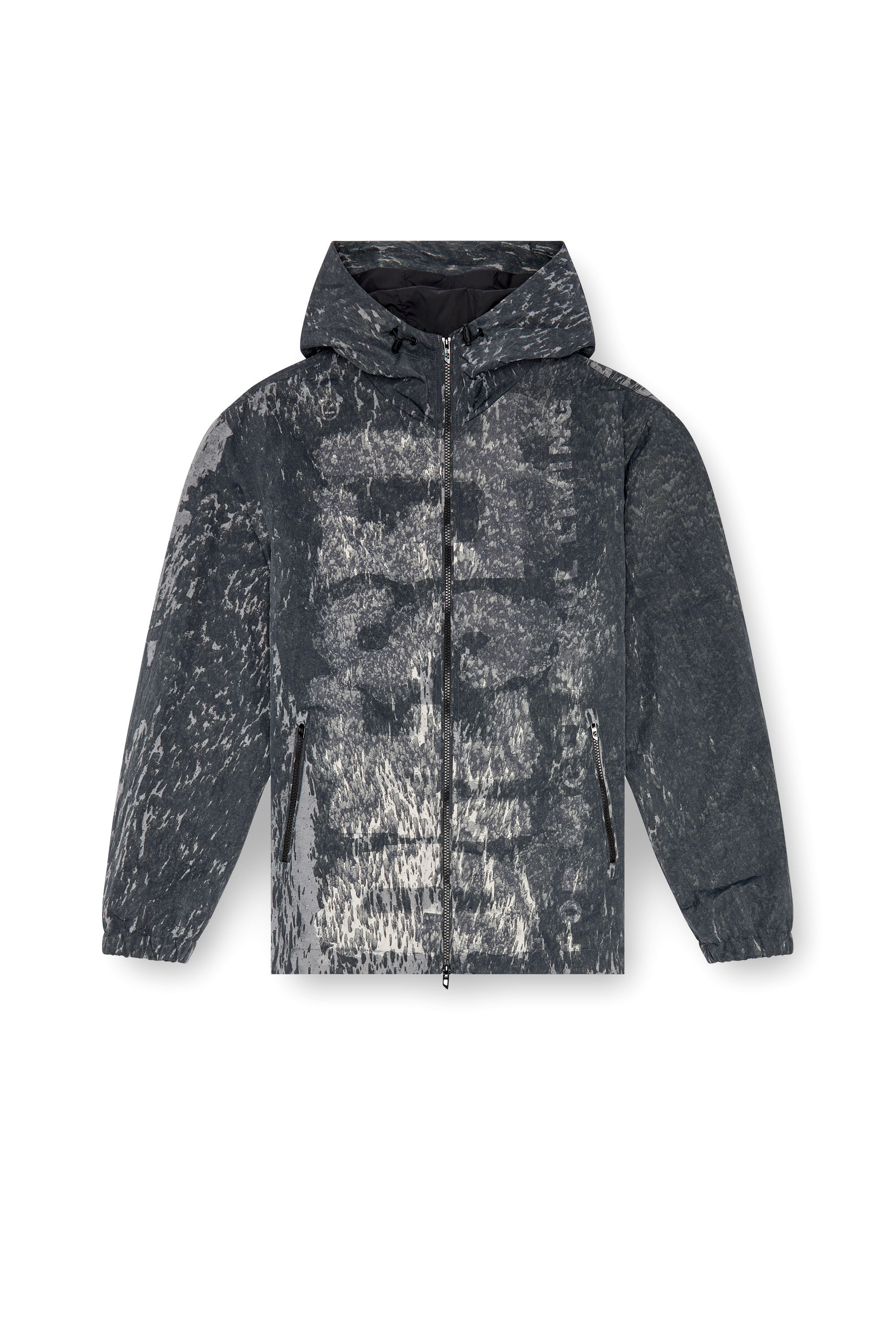 Diesel - J-BRICK, Herren Windjacke mit Kapuze und Rain-Camo-Print in Schwarz - 2