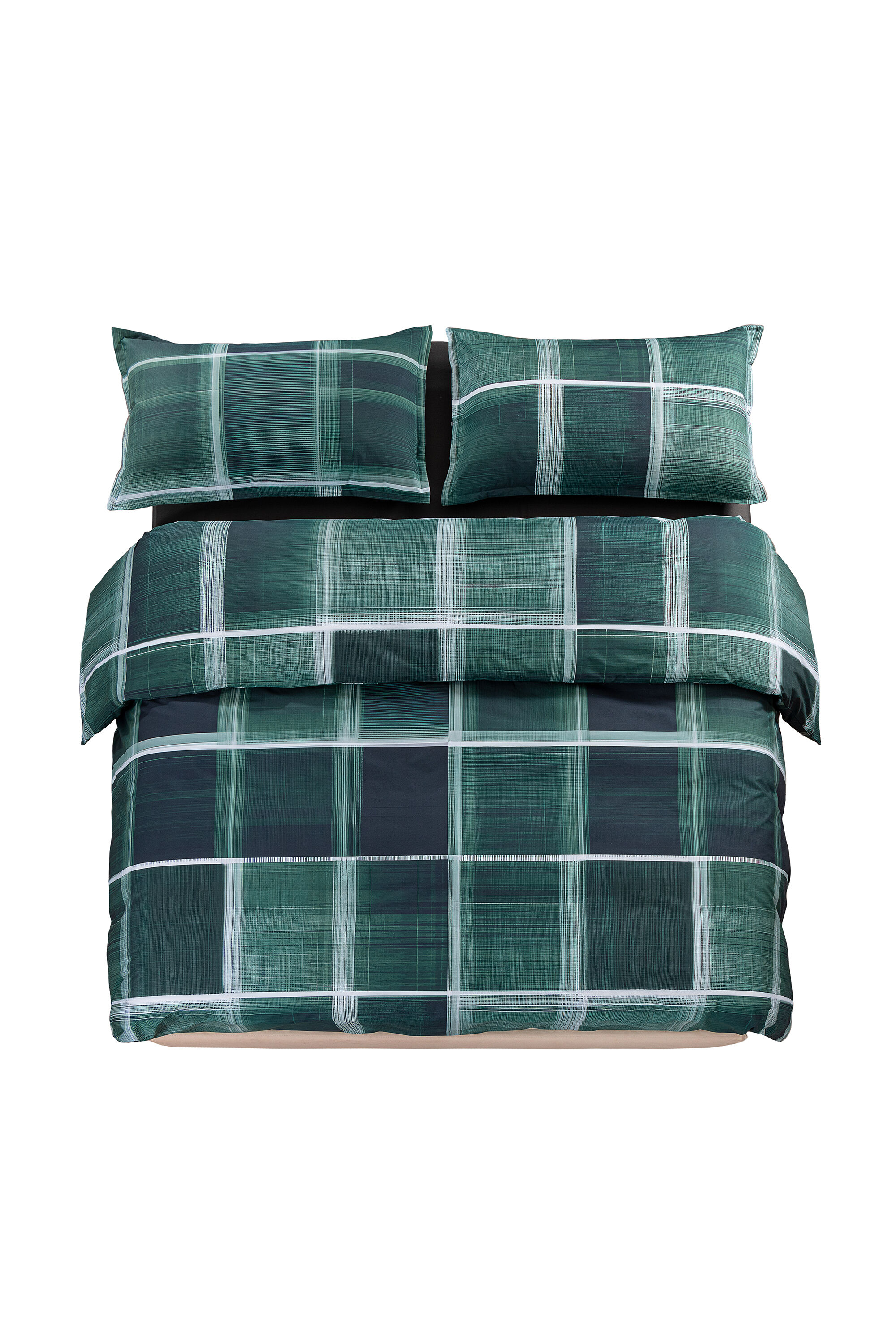 Diesel - 1016332  PSYCHEDELIC CHECKS BLUE  DUVET, Unisex Perkal-Bettbezug-Set f&uuml;r ein Queen-Size-Bett in Gr&uuml;n - 1