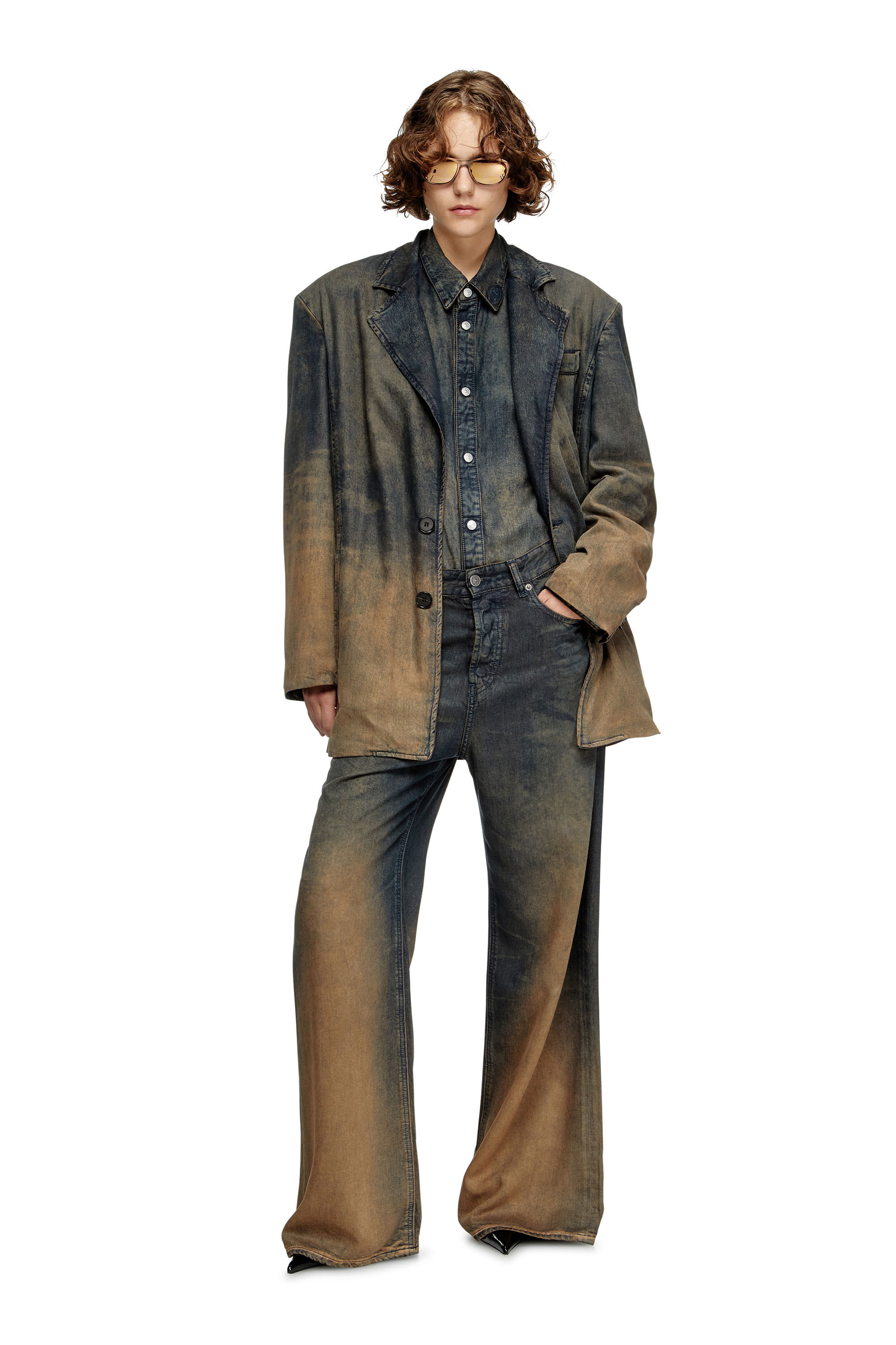Diesel - D-REG-S, Unisex Blazer aus nuanciert fließendem Denim in Dunkelblau - 7