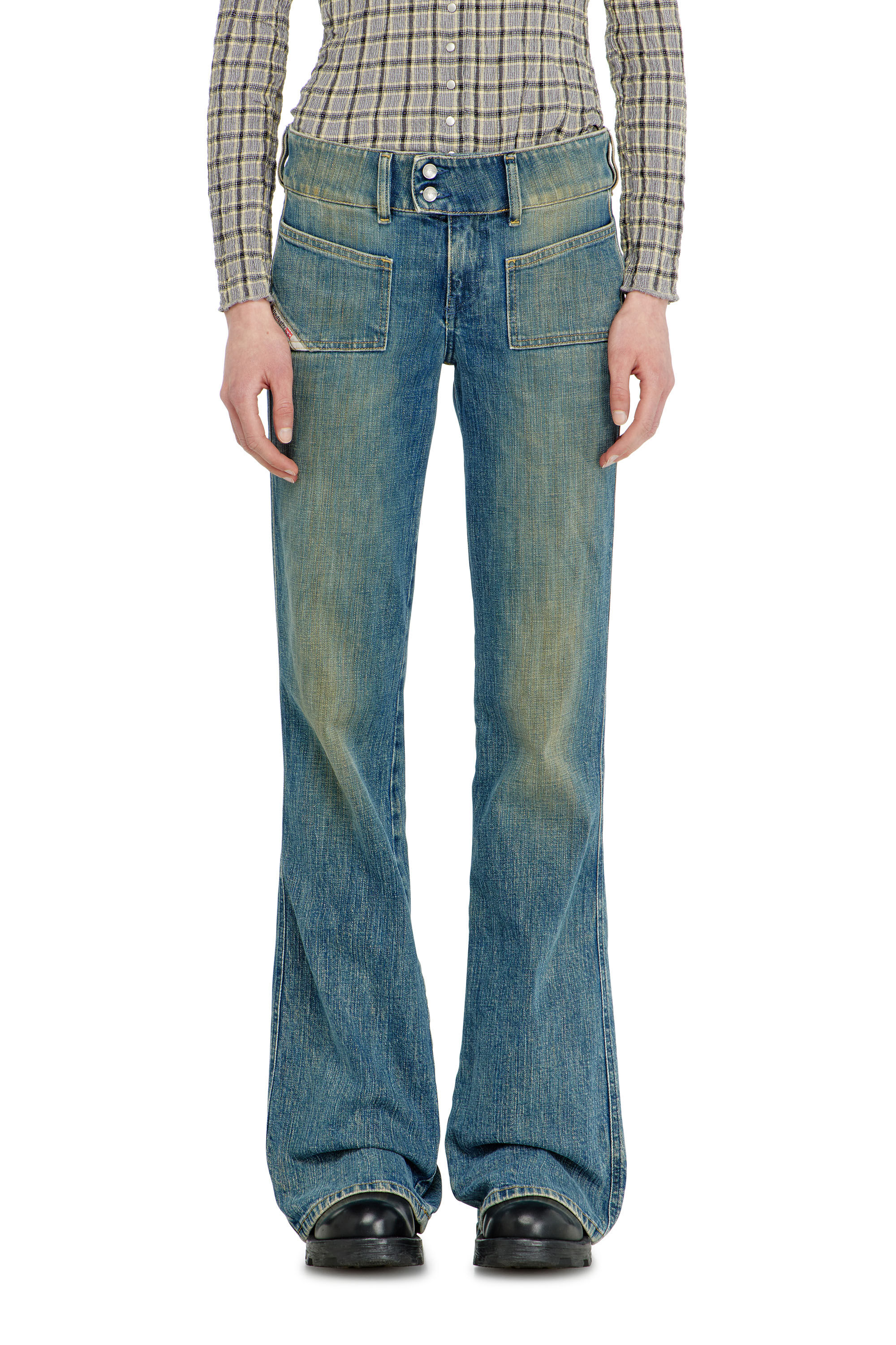 Diesel - Damen Bootcut Jeans D-Hush 007EJ, Mittelblau - 4