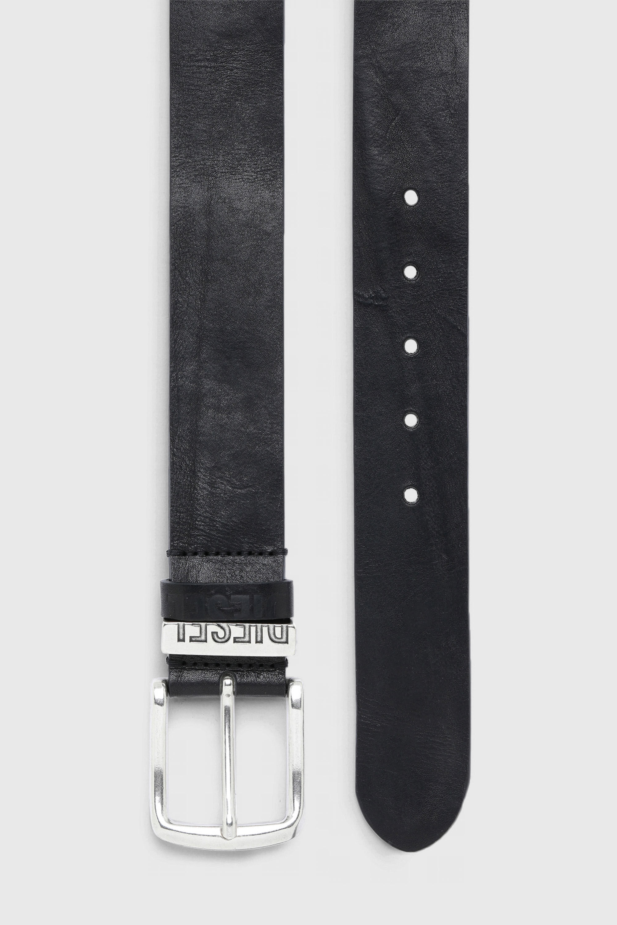 Diesel - B-VISIBLE, Herren 3.9cm G&uuml;rtel mit Kontrastschlaufen in Schwarz - 3