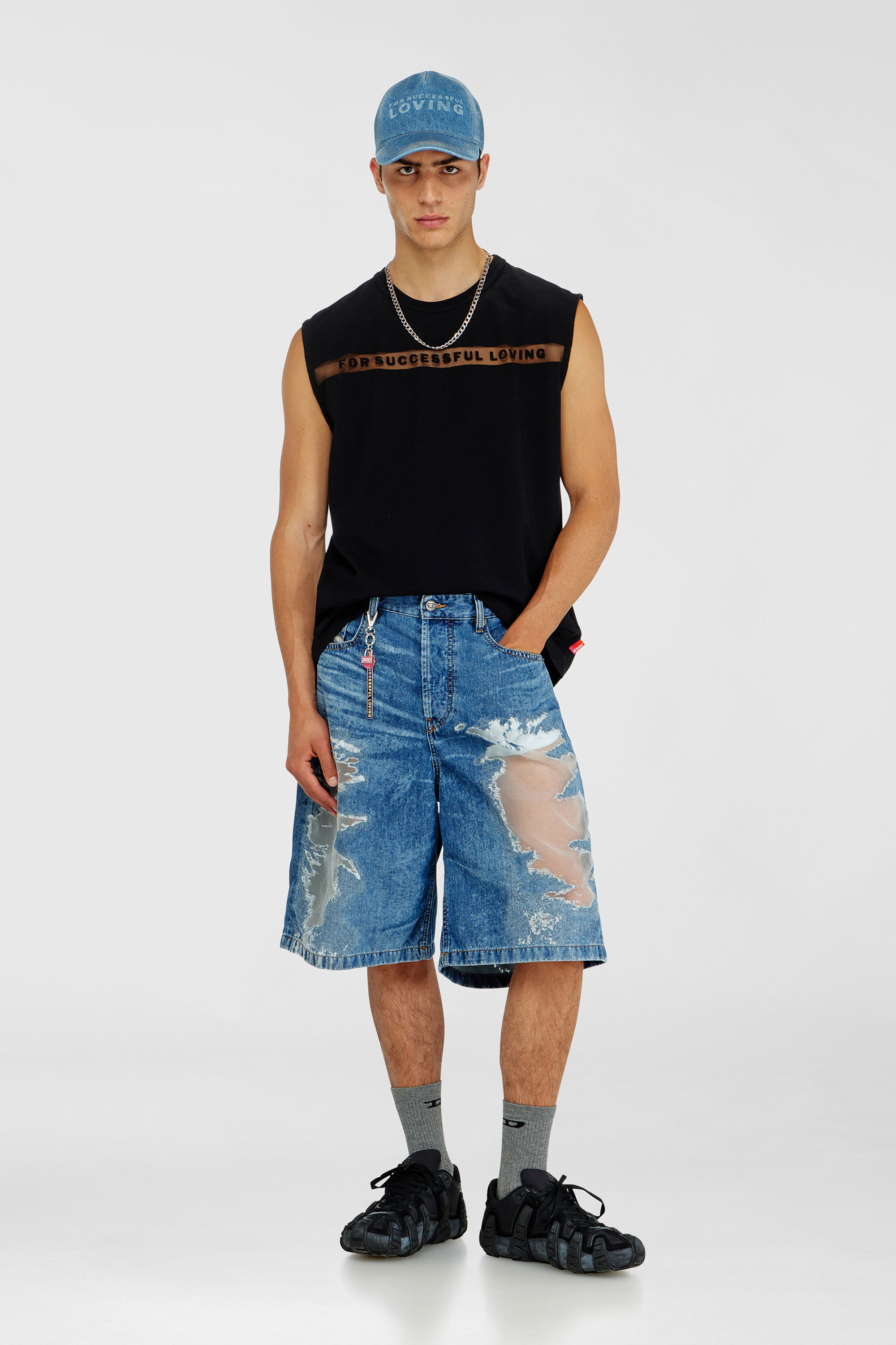 Diesel - PR-T-NORM-BISC-MATI-R, Unisex Tanktop mit For Successful Loving Logo in Schwarz - 1