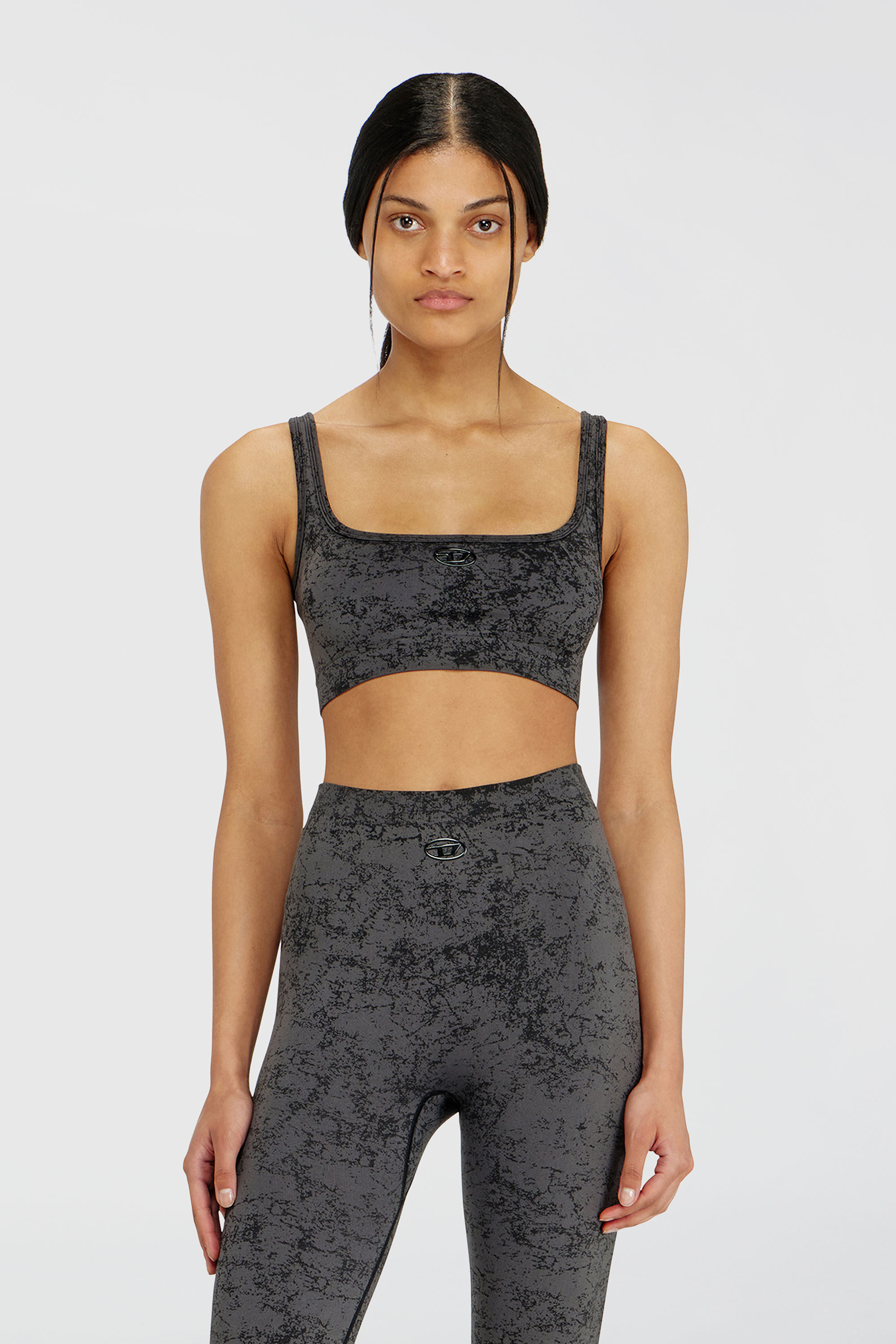 Diesel - HELLA-UTLT, Damen Sport-BH mit Utility-Print in Dunkelgrau - 3