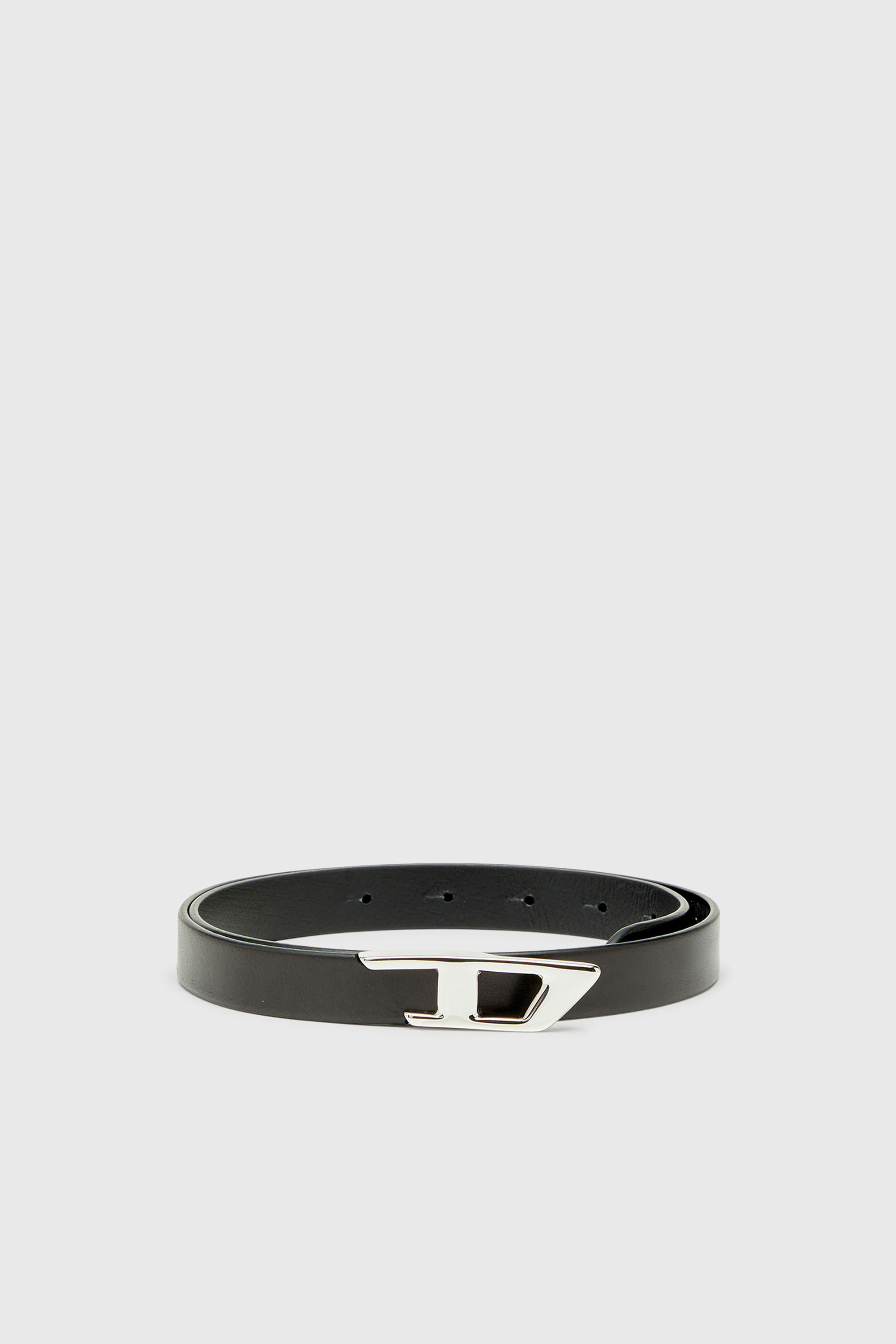 Diesel - B-D LOGO 2.0 20, Damen 2 cm Lederg&uuml;rtel mit D-Schnalle aus Metall in Schwarz - 1