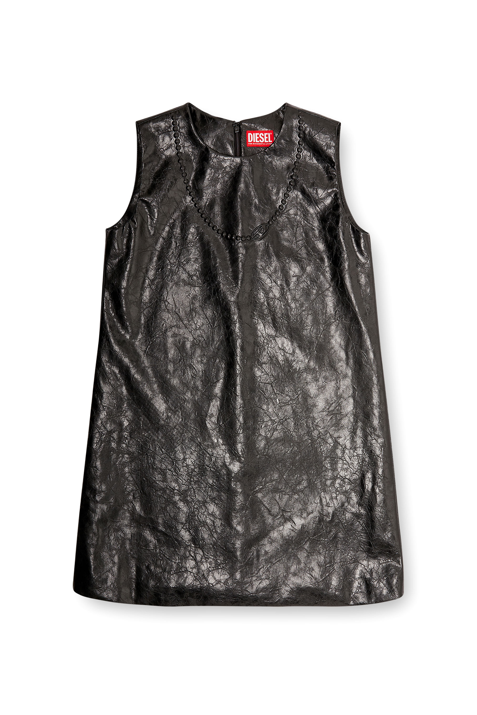 Diesel - D-ARES, Damen Beschichtetes Minikleid mit geprägtem Oval D in null - 2