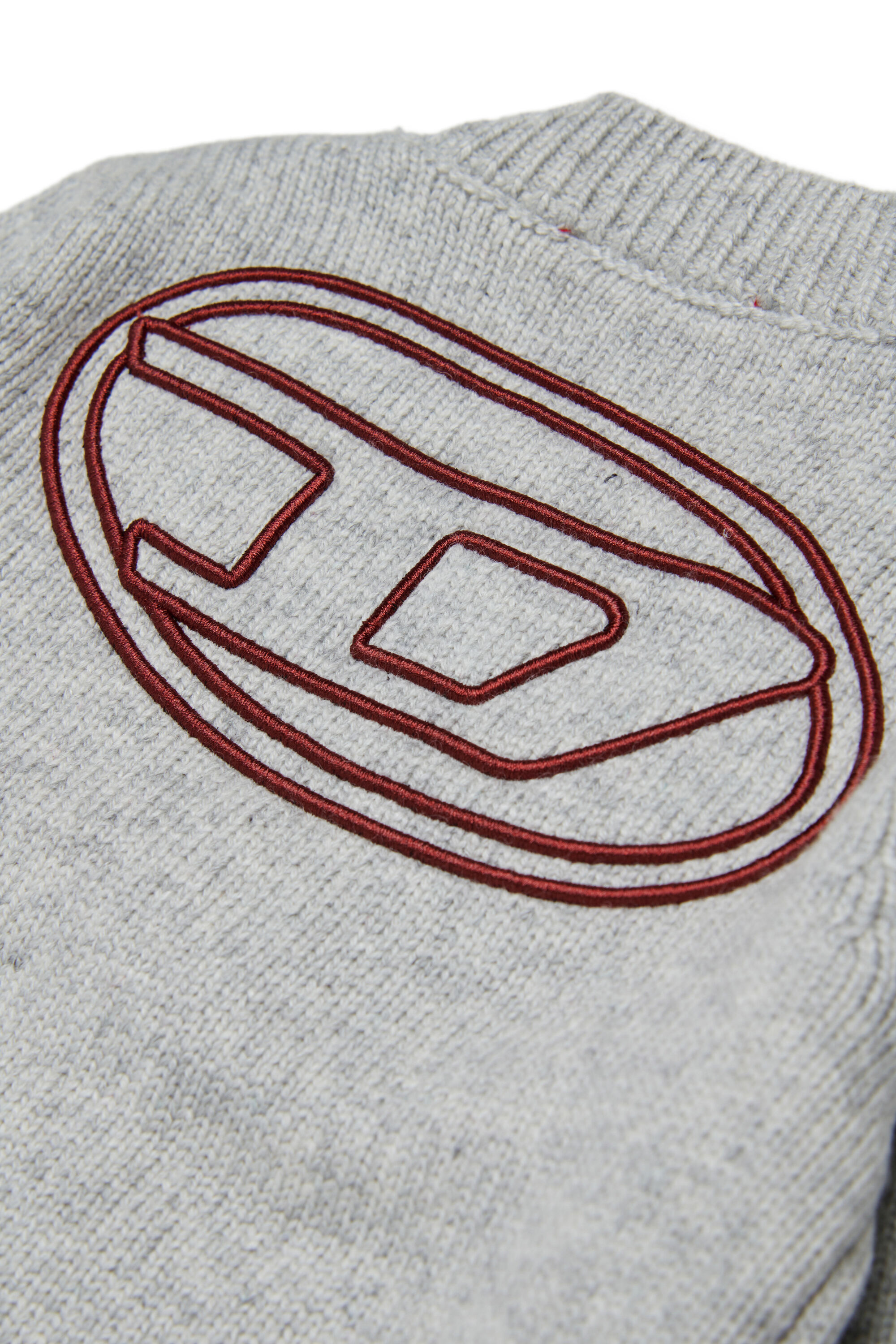 Diesel - KOLYB, Herren Cashmere-angereicherte Strickjacke mit gro&szlig;em Oval D in Grau - 4