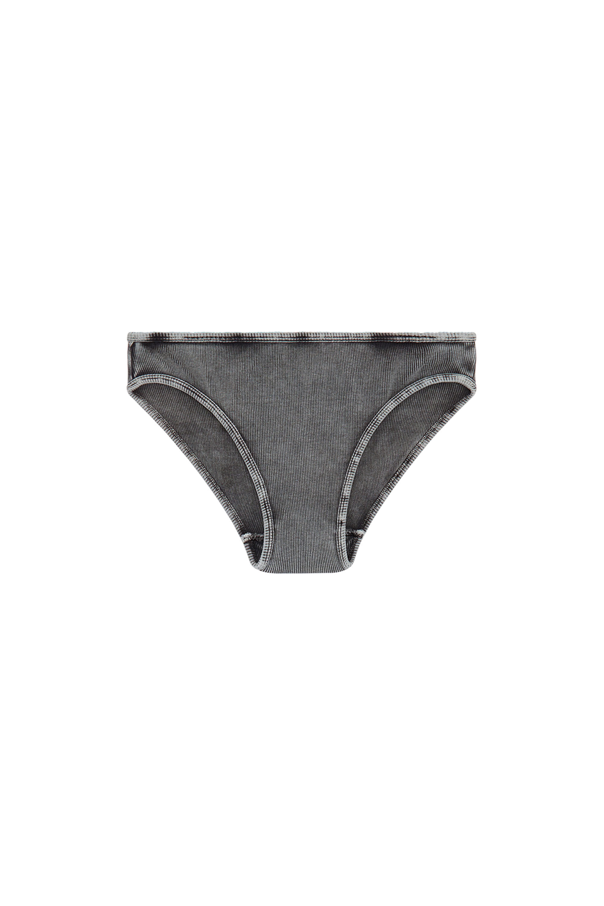 Diesel - UFPN-D-OVAL-HIGH-WAISTED-BRIEF, Damen Gerippte Briefs mit Oval D-Plakette in Schwarz - 2