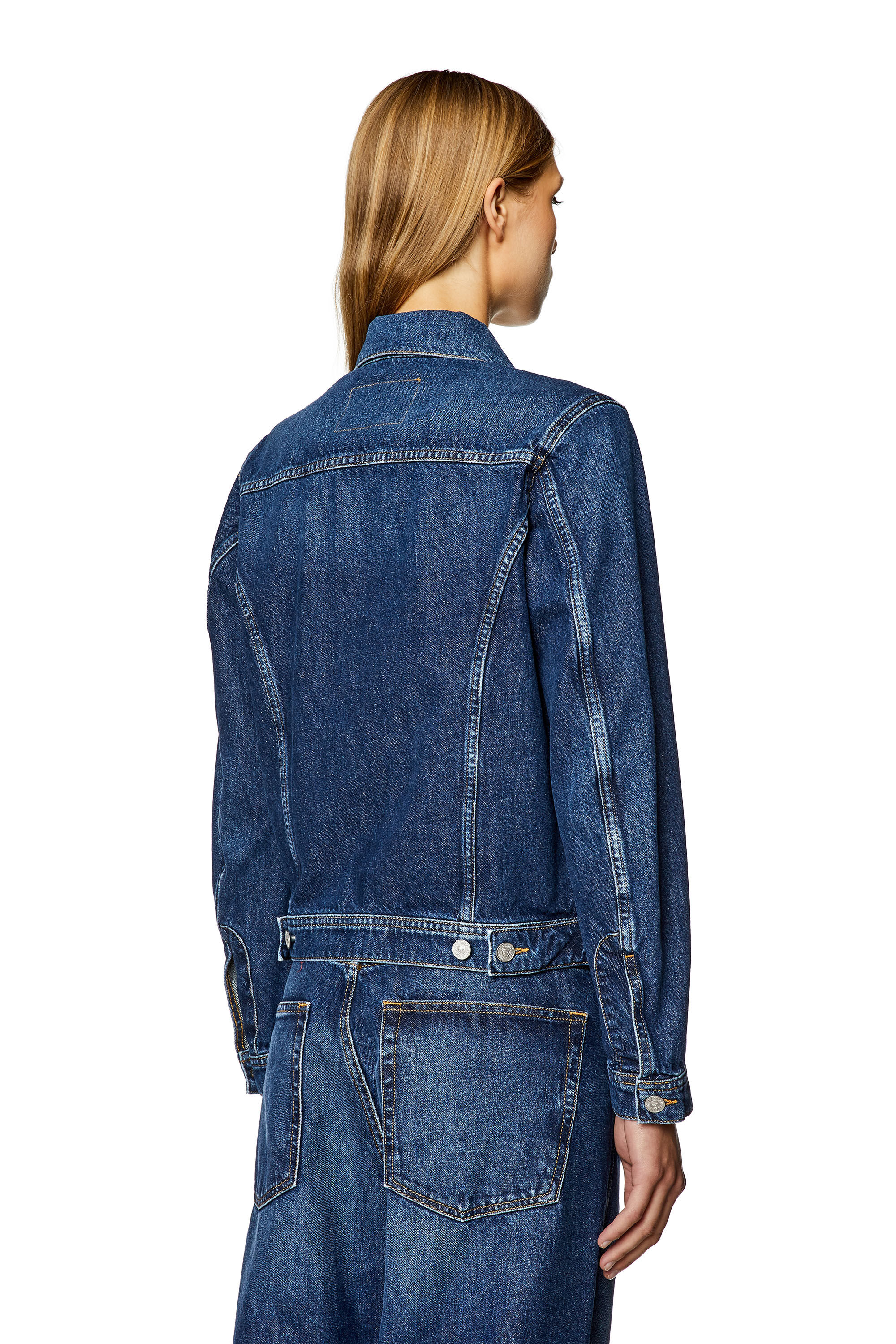 Diesel - DE-BONNY, Damen Truckerjacke aus Denim in Dunkelblau - 4