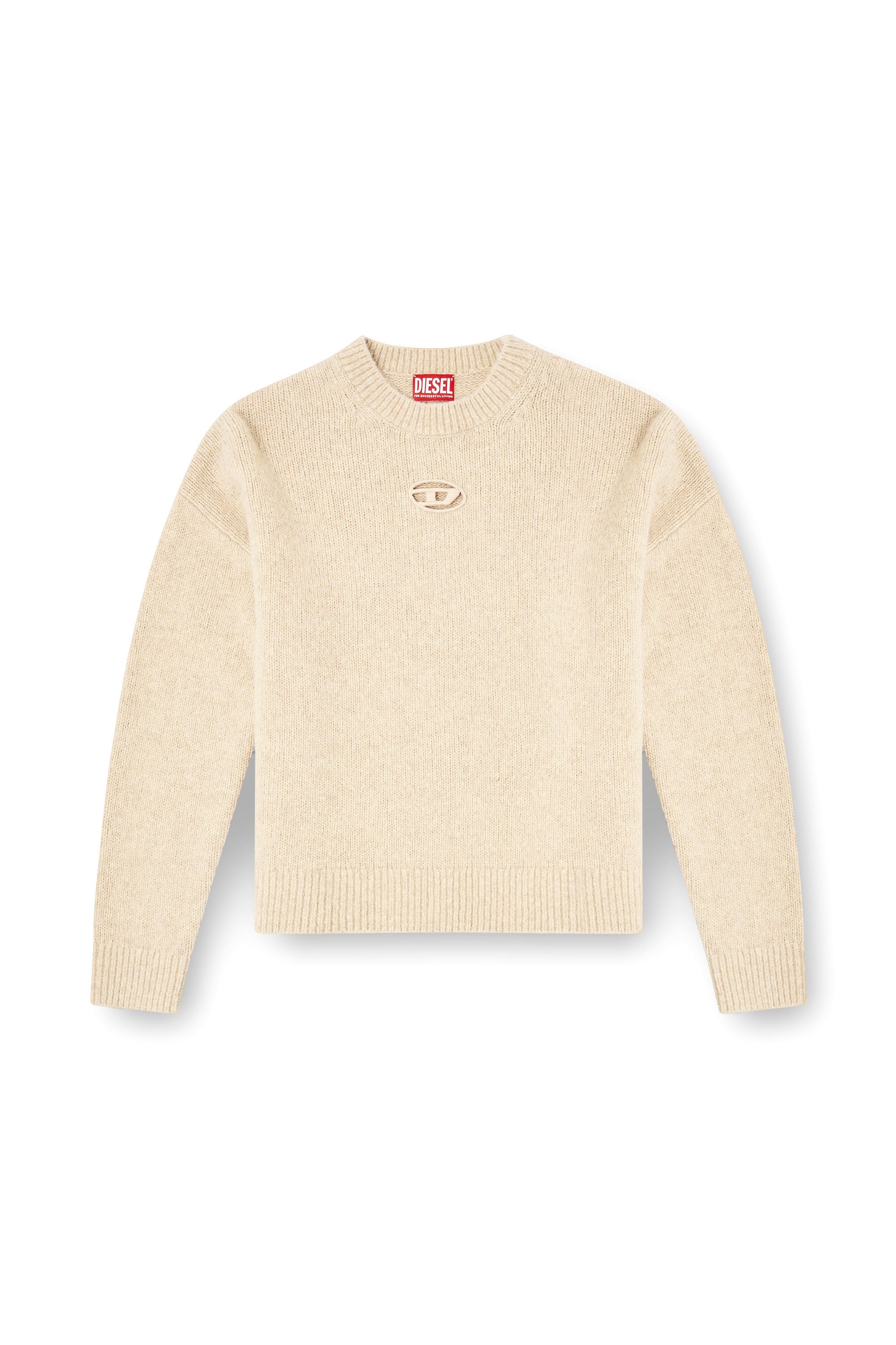 Diesel - M-AREETA, Damen Pullover aus Woll- und Alpakamischung in Beige - 2