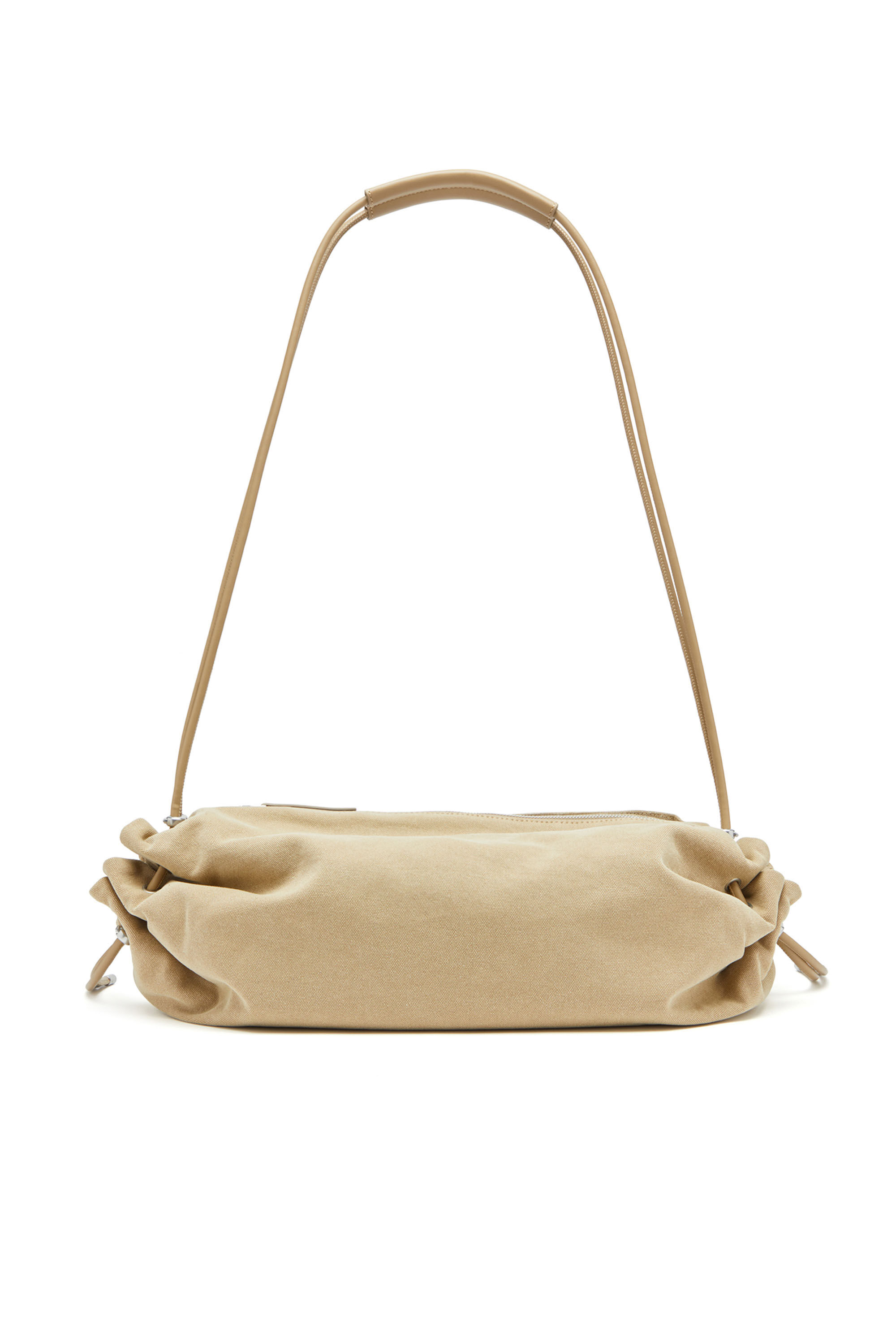 Diesel - SCRUNCH-D CROSSBODY L, Damen Scrunch-D L-Knitter-Seesack aus behandeltem Canvas in Beige - 3