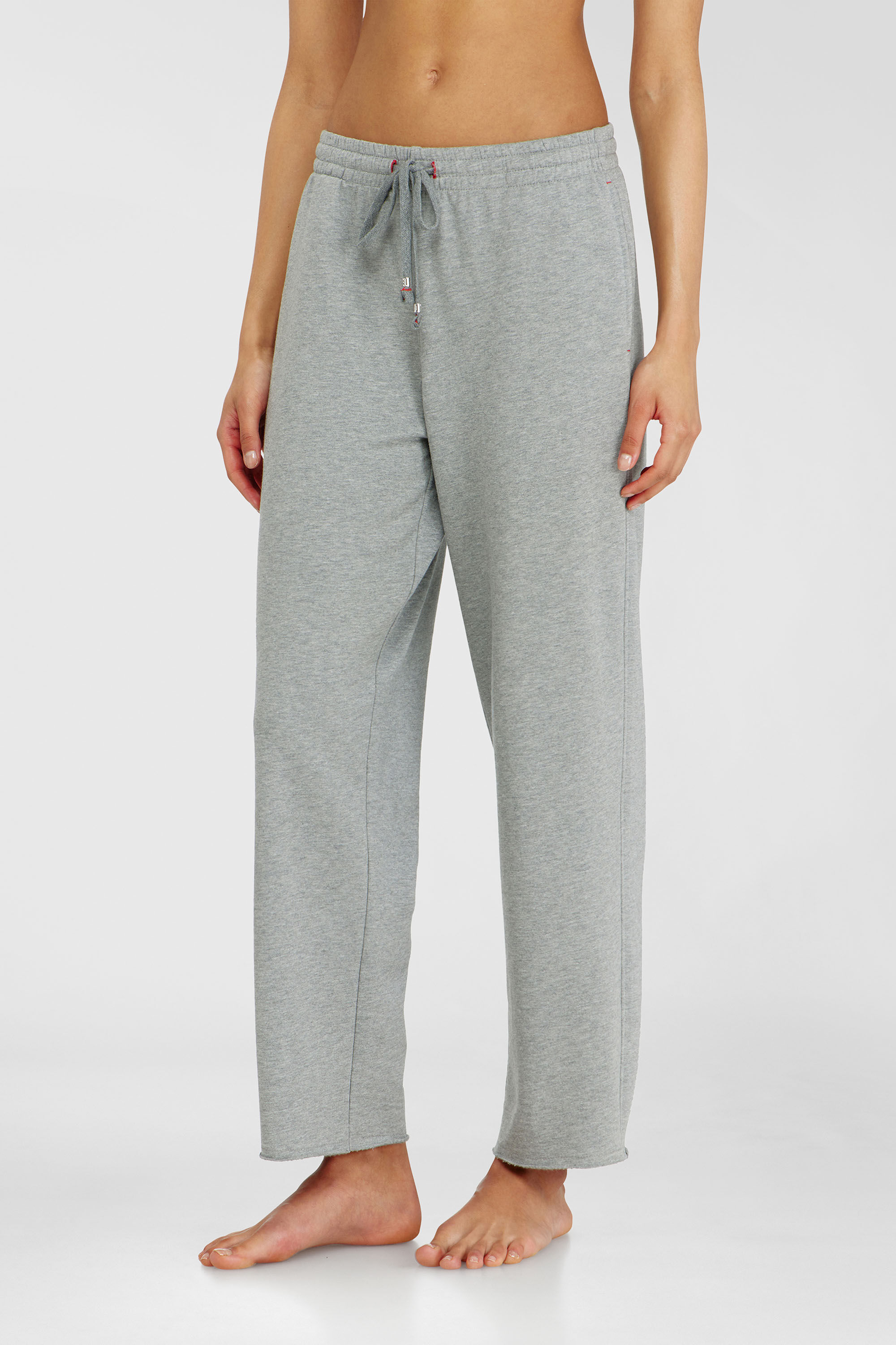 Diesel - INDRA-D-CORE, Damen Aufgeraute Sweathose mit offenen S&auml;umen in Grau - 3