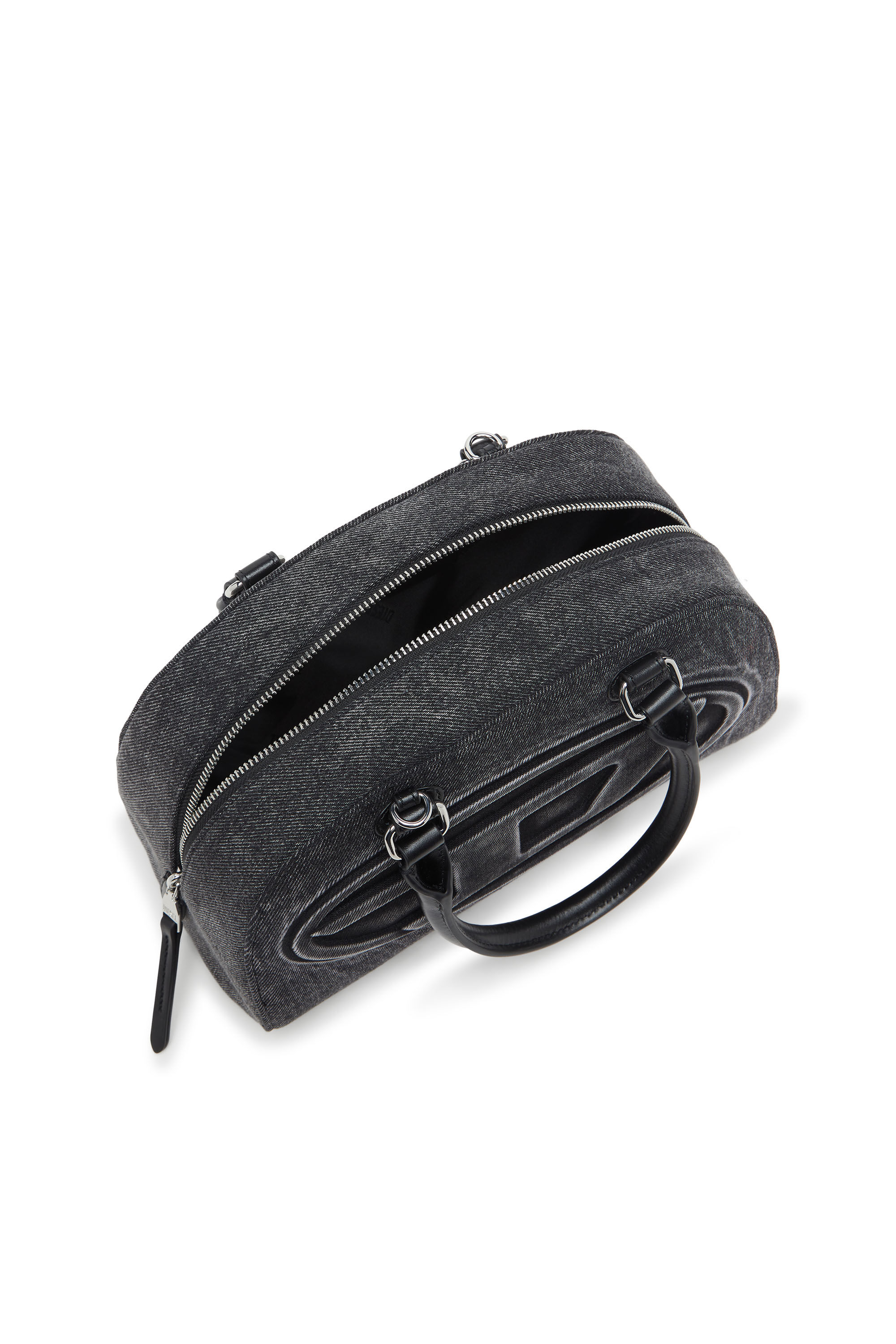 Diesel - 1DR DOME TOP HANDLE, Damen 1DR Dome-Bowlingtasche aus gewaschenem Denim in null - 3