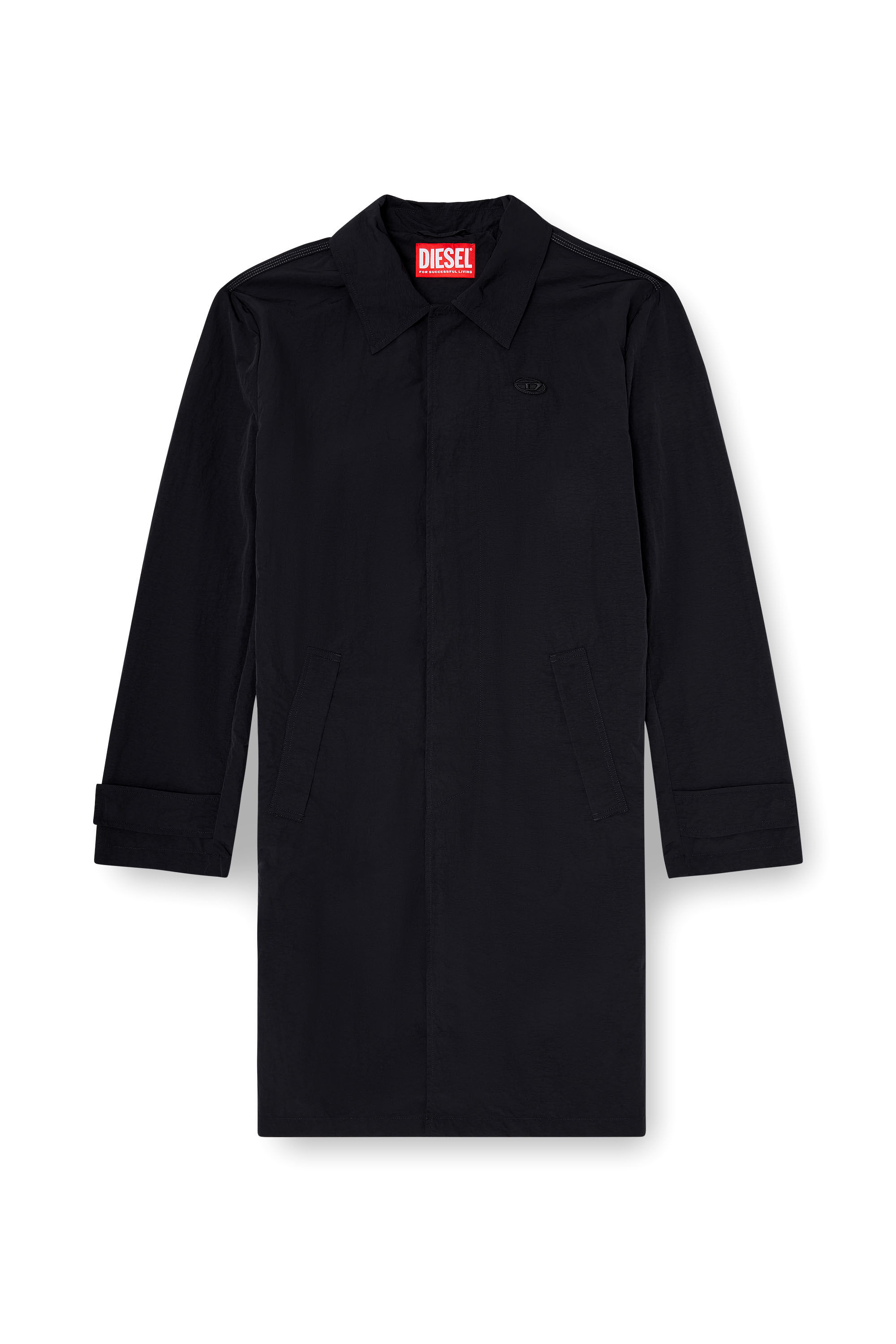 Diesel - J-BURHAT, Herren Nylonmantel mit gl&auml;nzendem Crinkle-Finish in Schwarz - 2
