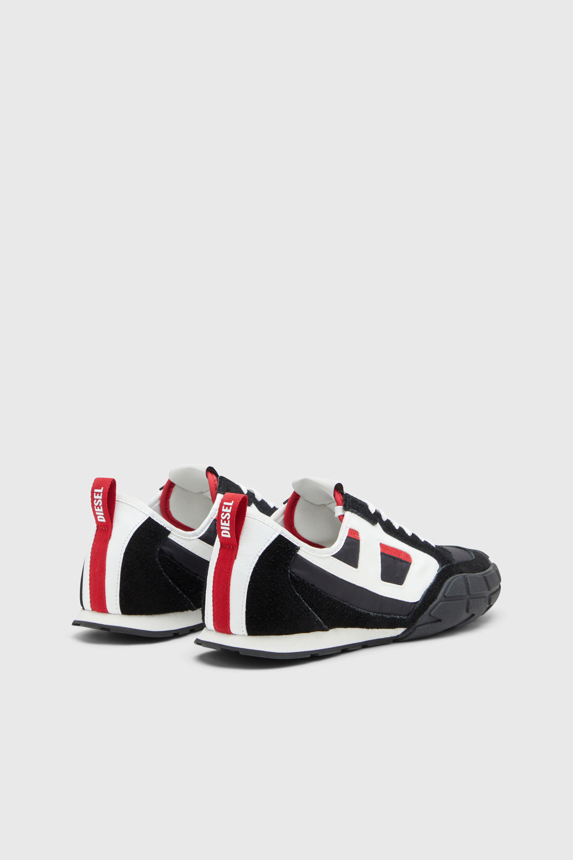 Diesel - S-PAGODHA LOW, Herren S-Pagodha-Sneakers aus Leder, Wildleder und Ripstop in Schwarz/Rot - 3
