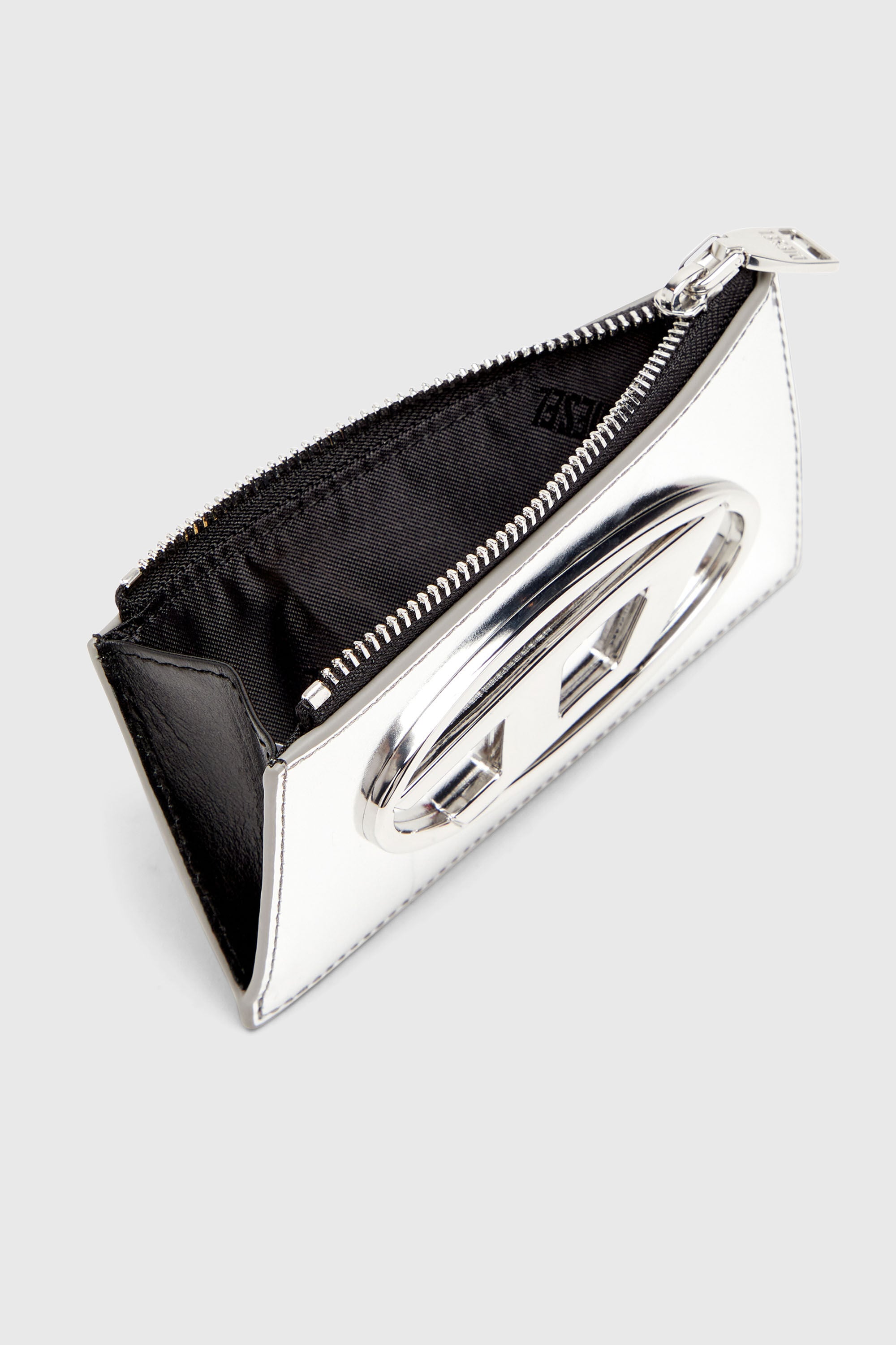 Diesel - 1DR CARD HOLDER III, Damen Kartenetui aus Hochglanzleder in Silber - 3