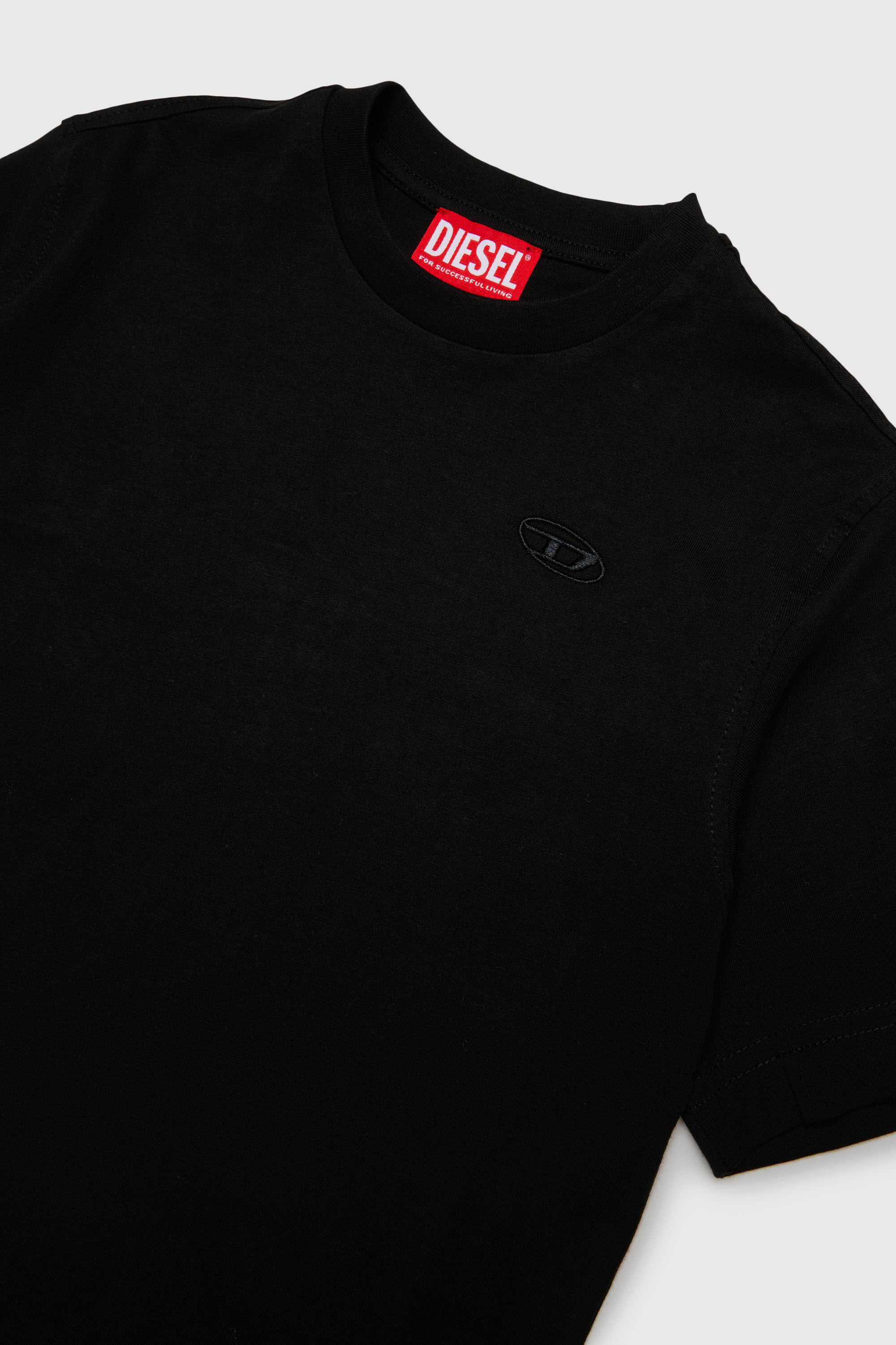 Diesel - TSCRAP OVER, Herren T-Shirt mit Oval D Stickerei und Flockprint in Schwarz - 3