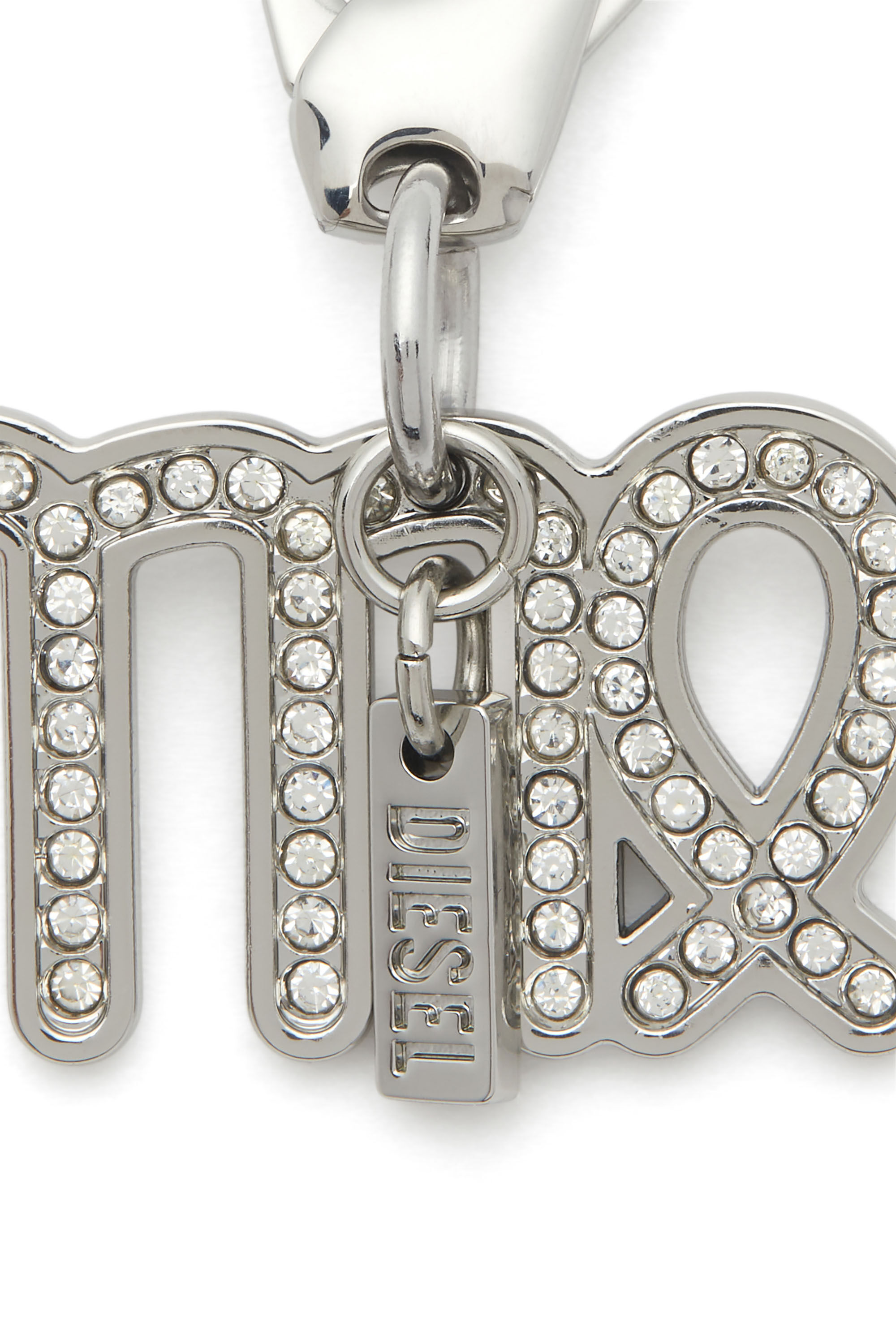Diesel - CHARM VIRGO, Unisex Metallisches Jungfrau-Charm mit Strasssteinen in Silber - 2