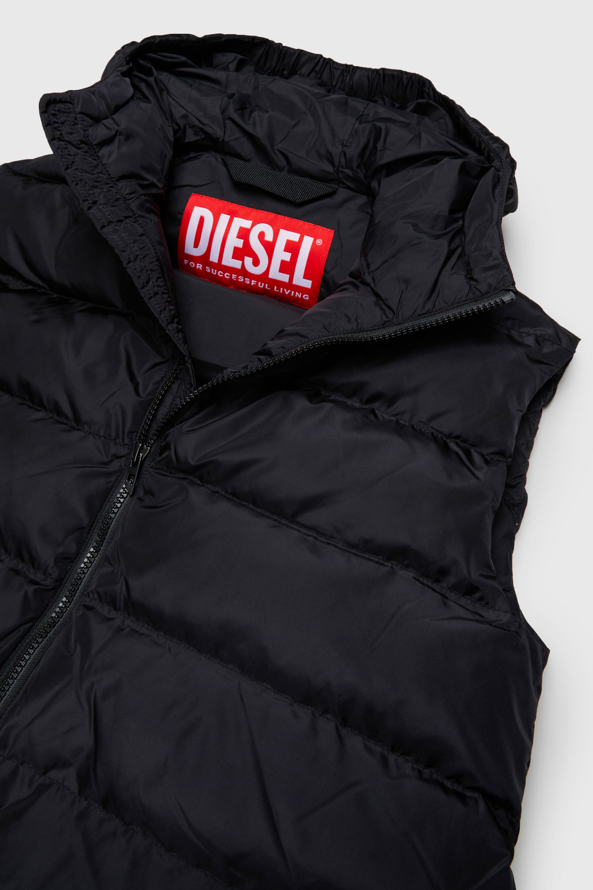 Diesel - JFENNY, Damen Lange, gesteppte Weste mit Kapuze in Schwarz - 3